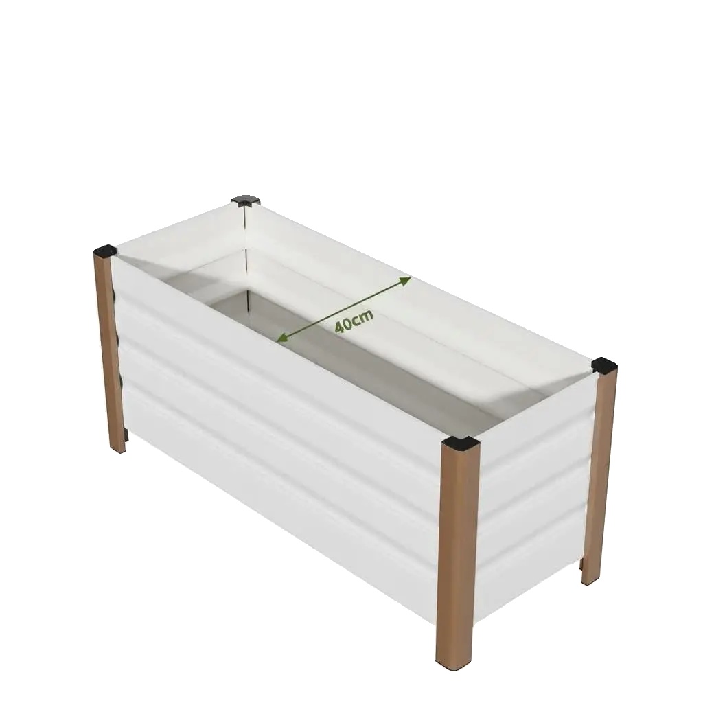 Gartenbeet, Langlebiges Aluminium, Sicheres Design, Weiß 1004045cm