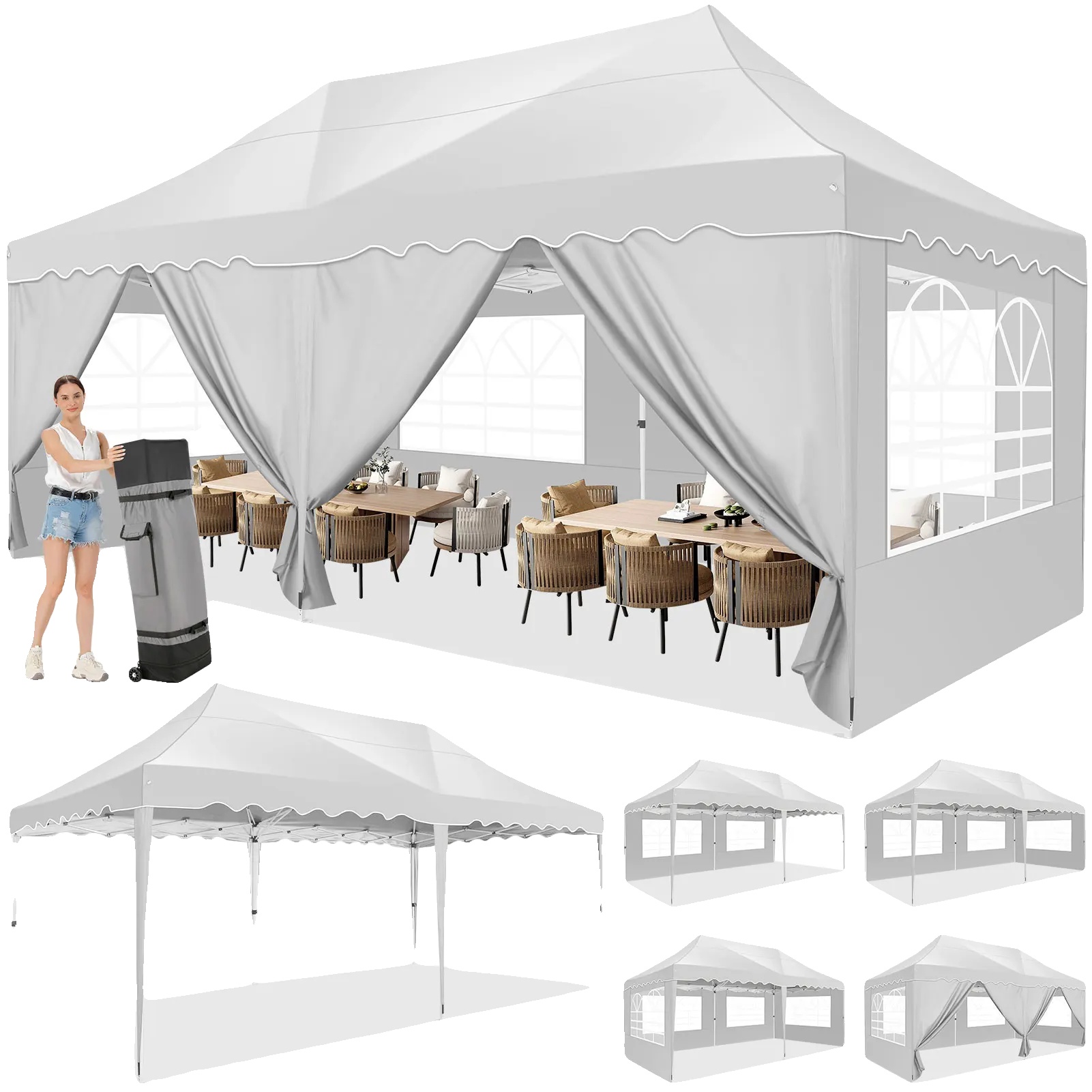 Pavillon, Wasserdicht, Einfache Montage, Weiß