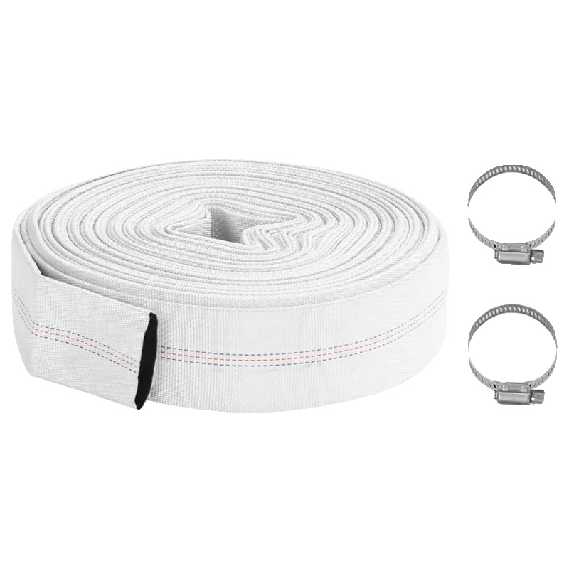 Flachschlauch, 20 Meter Länge, 2 Zoll Durchmesser, Weiss