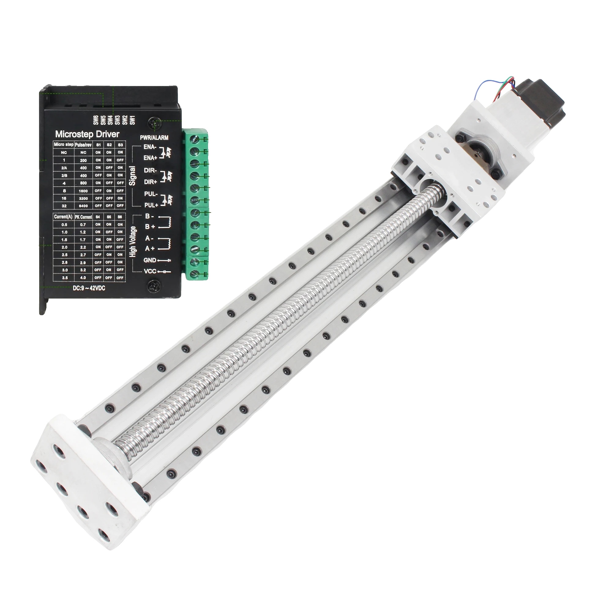 Cnc-linearführungsaktuator, 100-600mm Hub, Nema23 Schrittmotor, 200mm-a, Mit Treiber-a