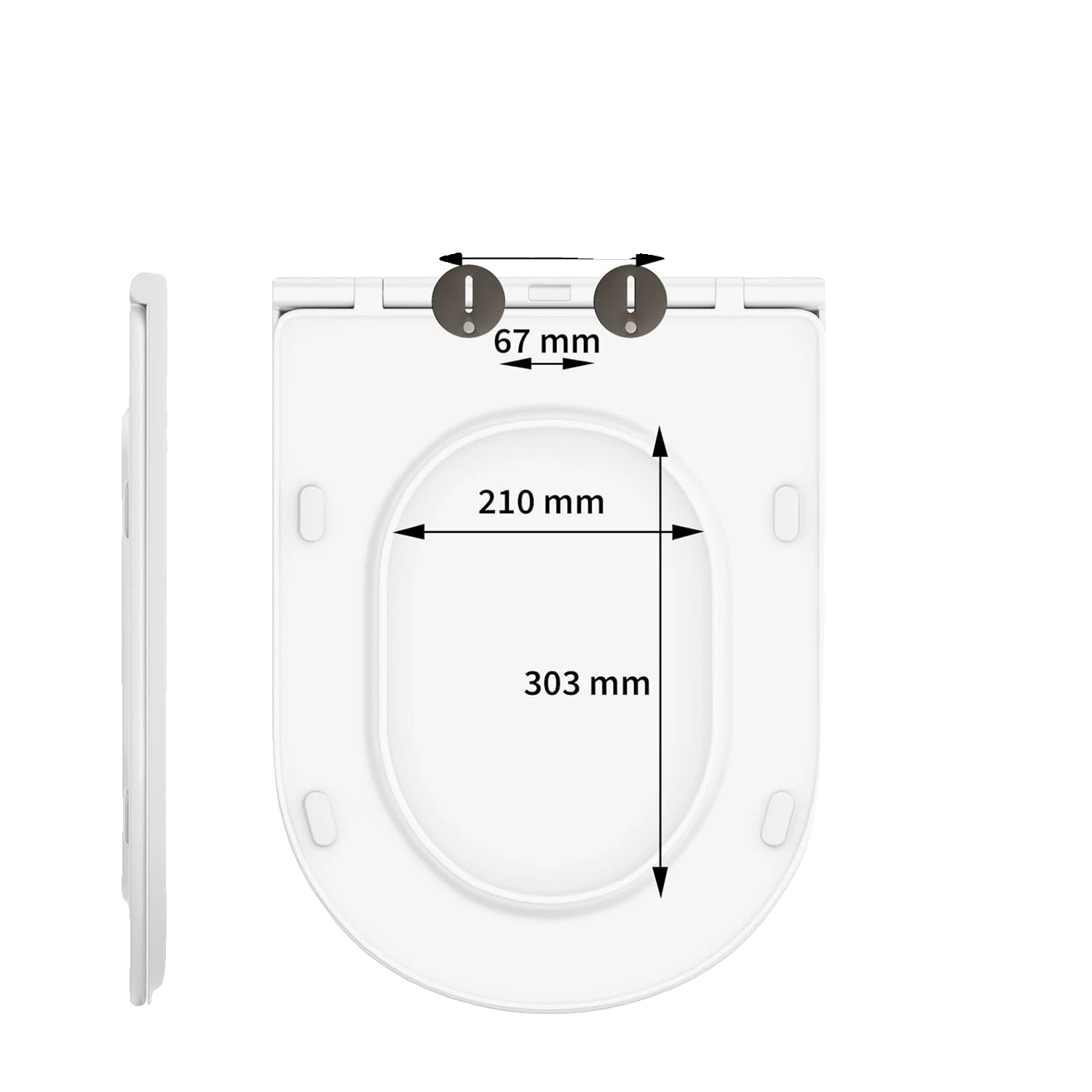 Toilettensitzabdeckung, Langlebiges Polypropylen, Universelle Passform, Doppelschicht