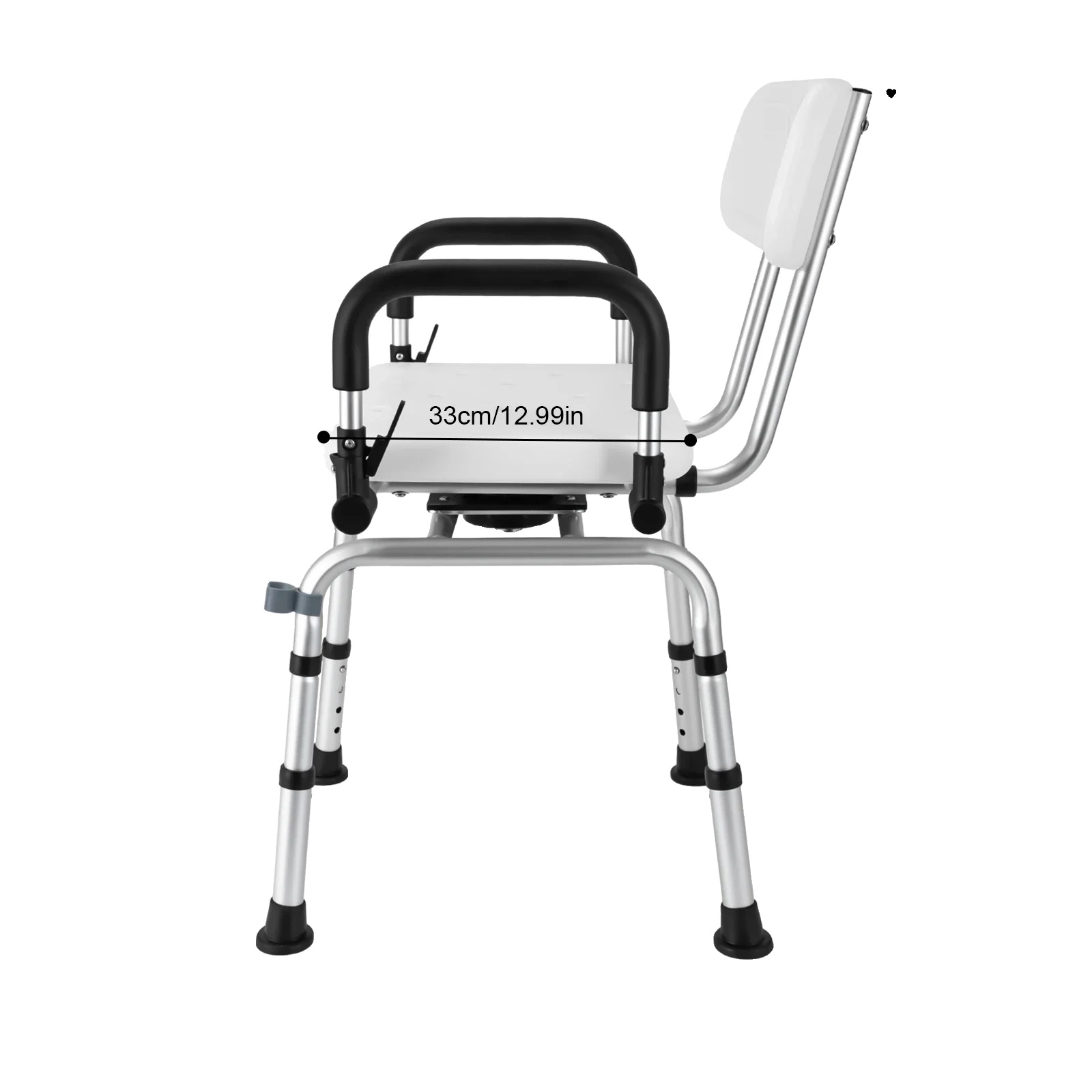 Duschstuhl, 360° Drehbar, Tragfähigkeit 180 Kg, Weiss