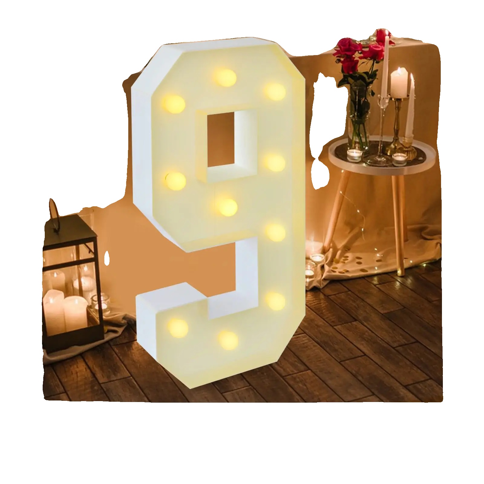 Lichtnummer, 10 Energieeffiziente Led-lampen, Batteriebetrieben, Weiss