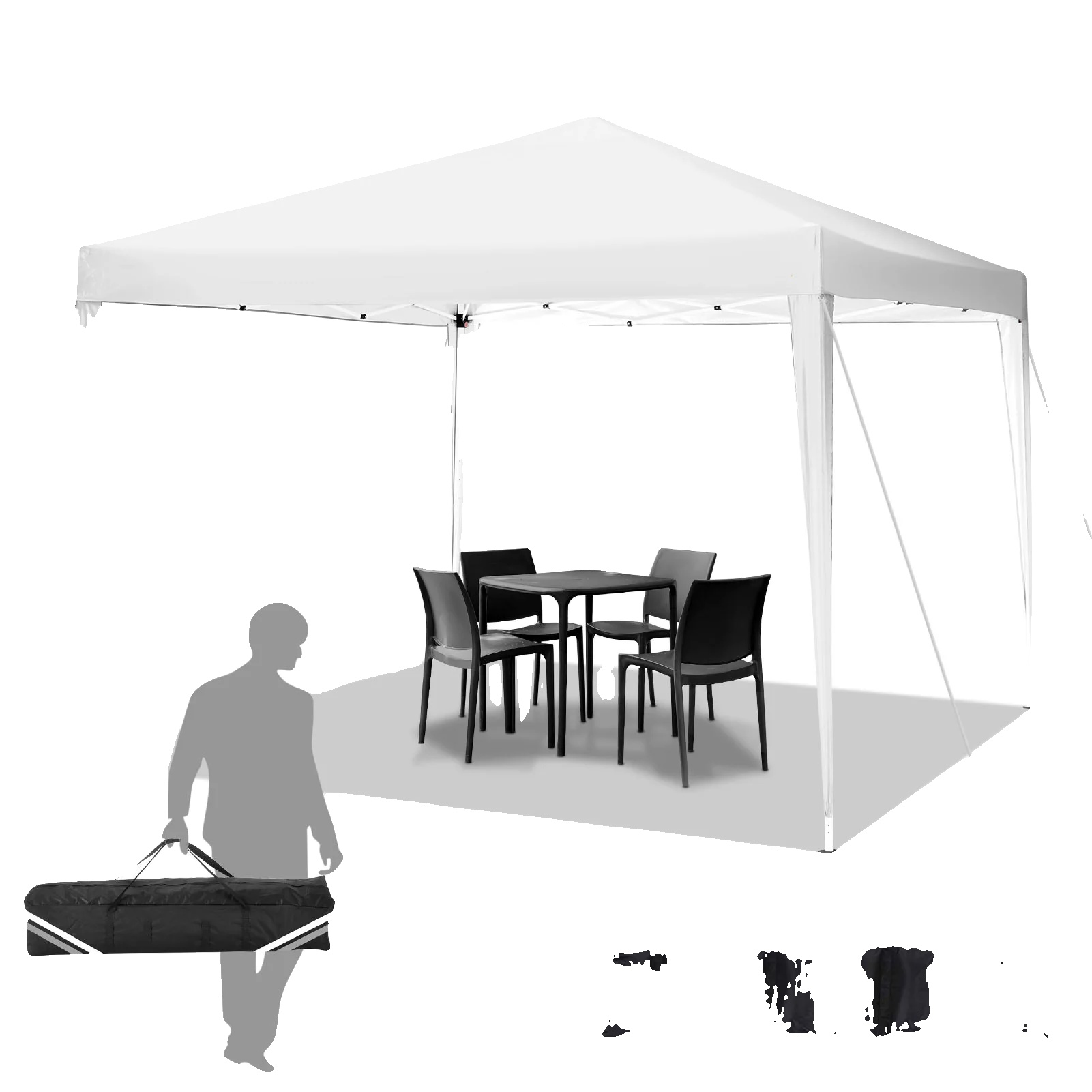 Pavillon, Sofort Aufstellbar, Wasserdicht Uv-schutz, Weiss
