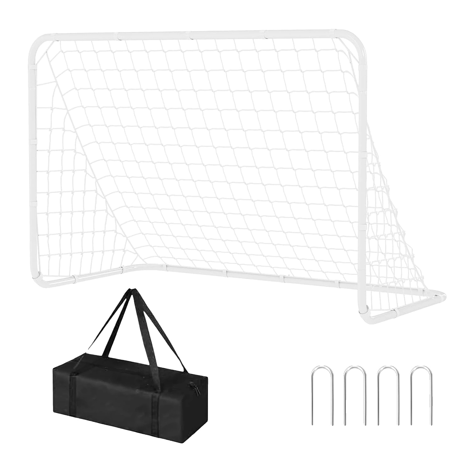Fußballtor, Tragbares Design, Robuste Konstruktion, Weiss