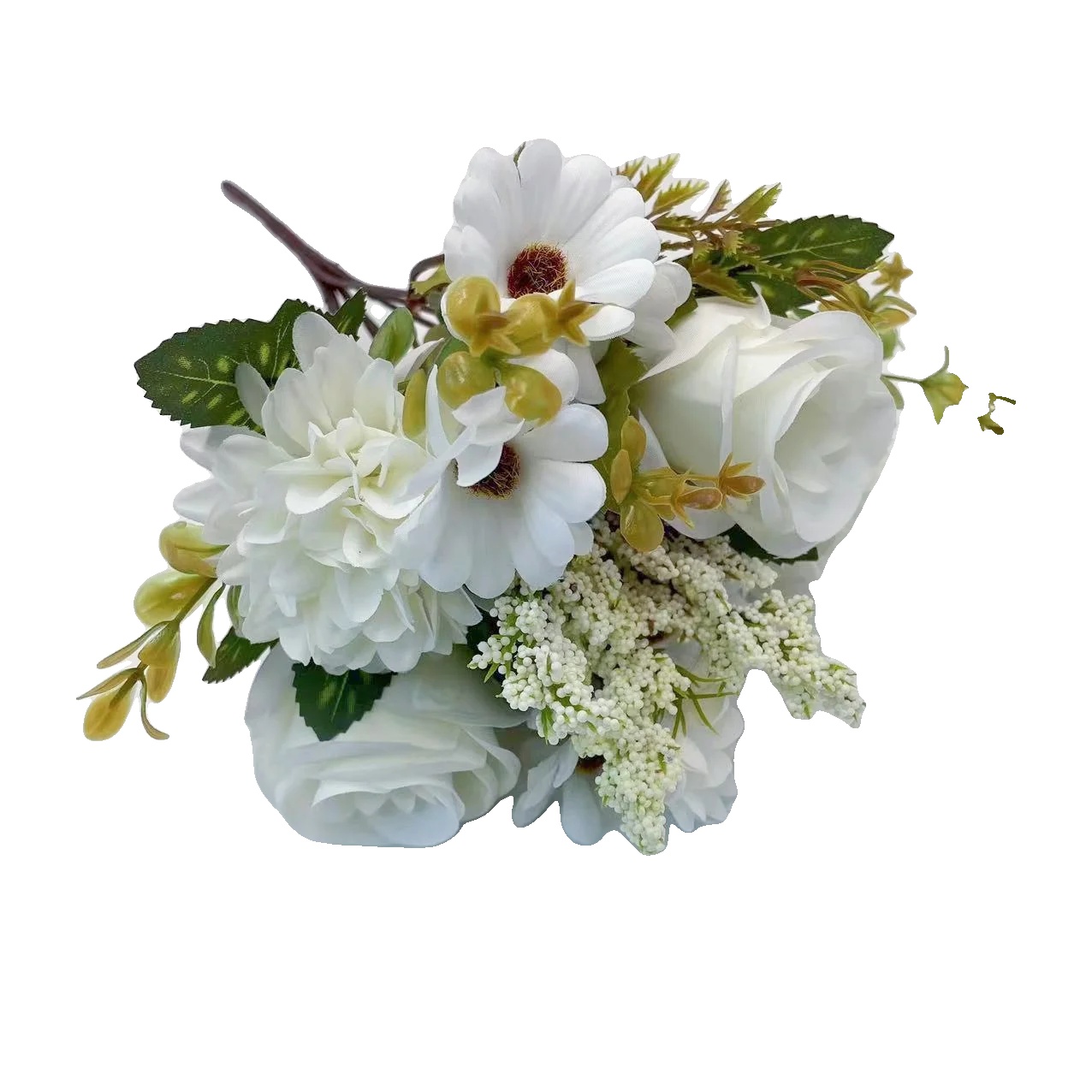 Künstlicher Rosenstrauß, Seidenblumen, Elegante Hochzeitsdekoration, Weiss