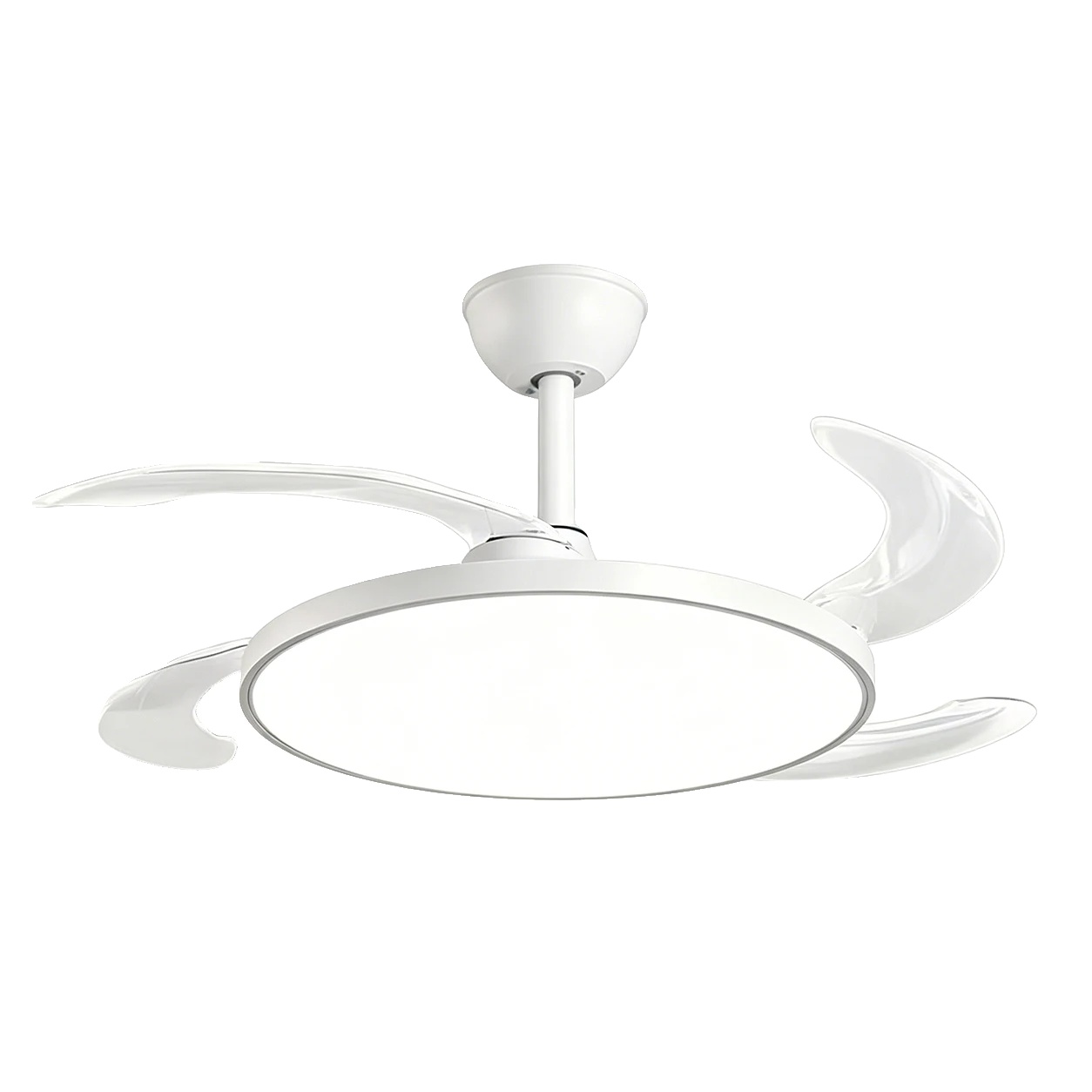 Deckenventilator, Dimmbares Led-licht, Leiser Betrieb, Weiss