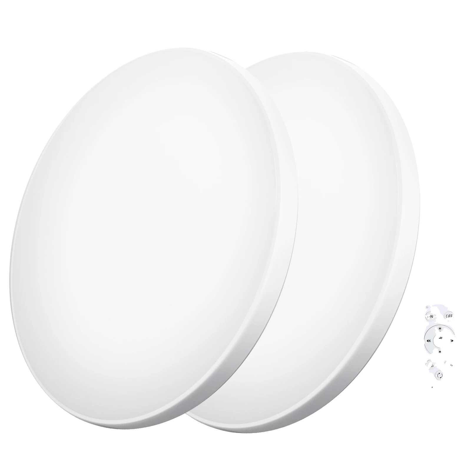 Deckenleuchten, Smarte Steuerung, Dimmbare Helligkeit, 2pcs, Wechselbar, Weiss