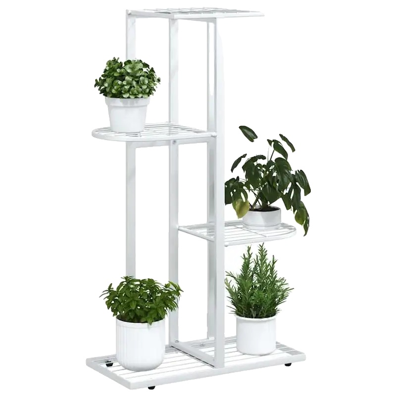 Pflanzenständer, Metallrahmen, Mehrstufiges Design, Weiss