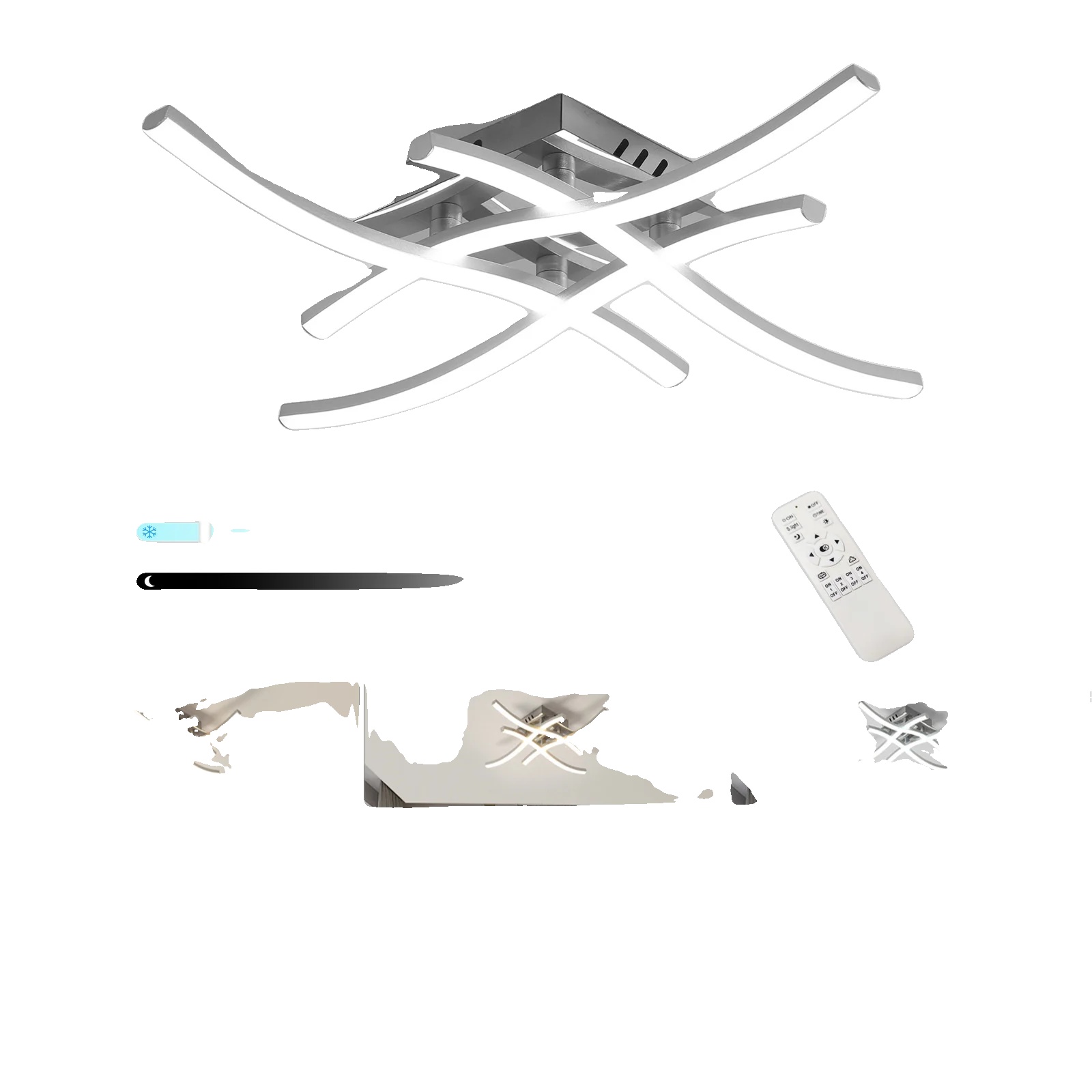 Deckenleuchte, Elegantes Geschwungenes Design, Integrierte Led-platinen, A0019-dimmbar