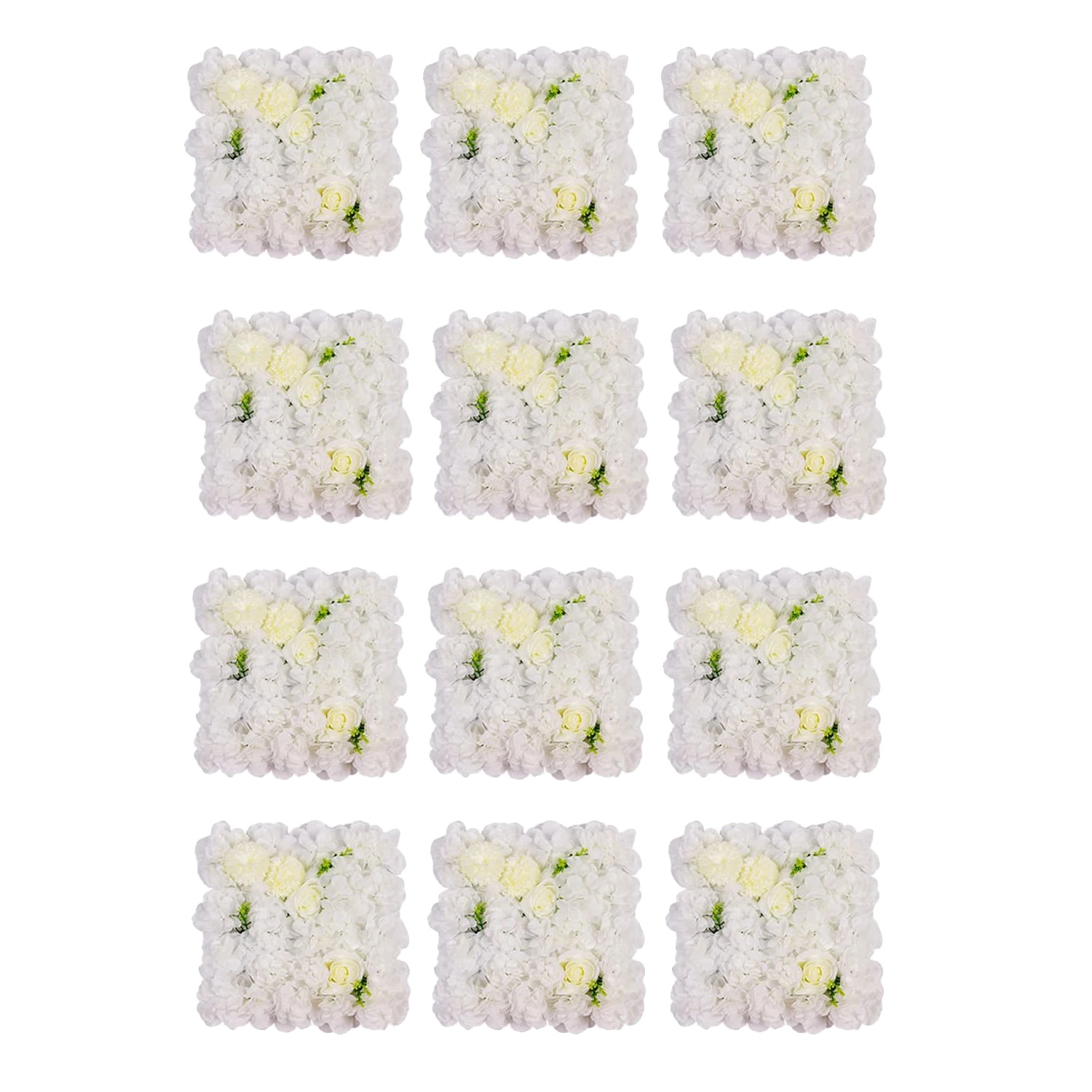 Blumenwandpaneele, 3d-seiden-design, Einfache Montage, Weiß