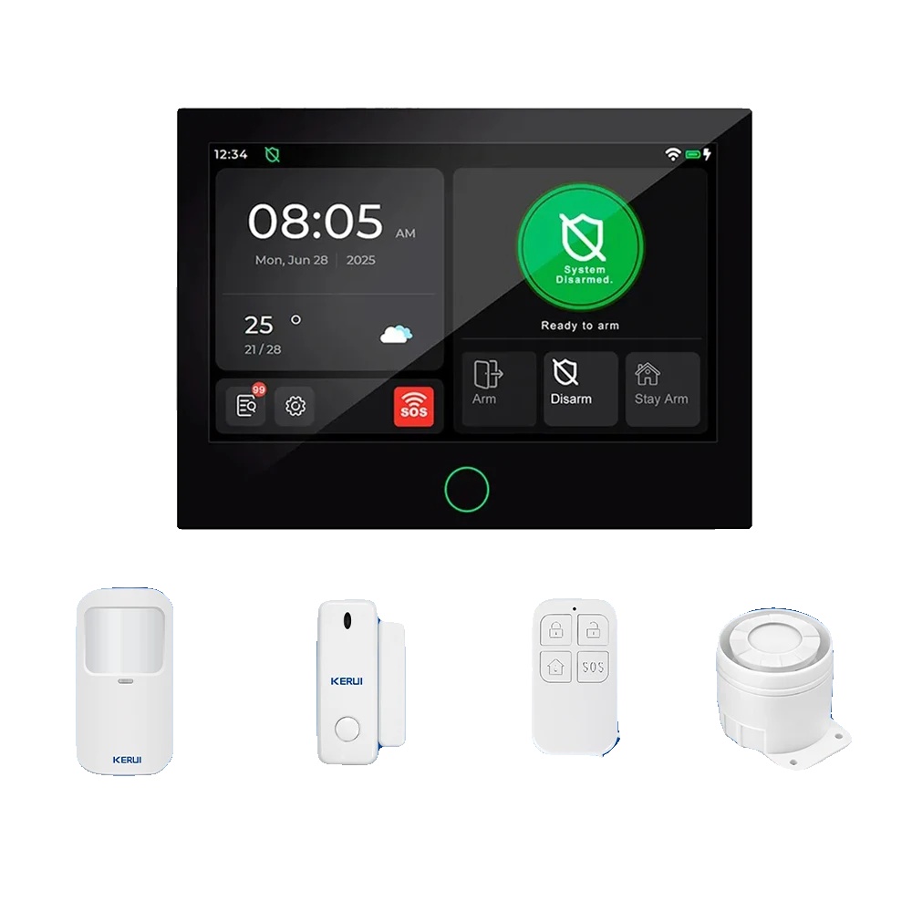 Alarmanlagen-kit, 7-zoll-touchscreen, Smart-app-kompatibilität, Alarmset 2, Eu-stecker