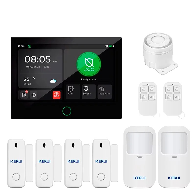 Einbruchmeldeanlage, 7-zoll-touchscreen, Smart-home-kompatibilität, Kit 6, Eu-stecker