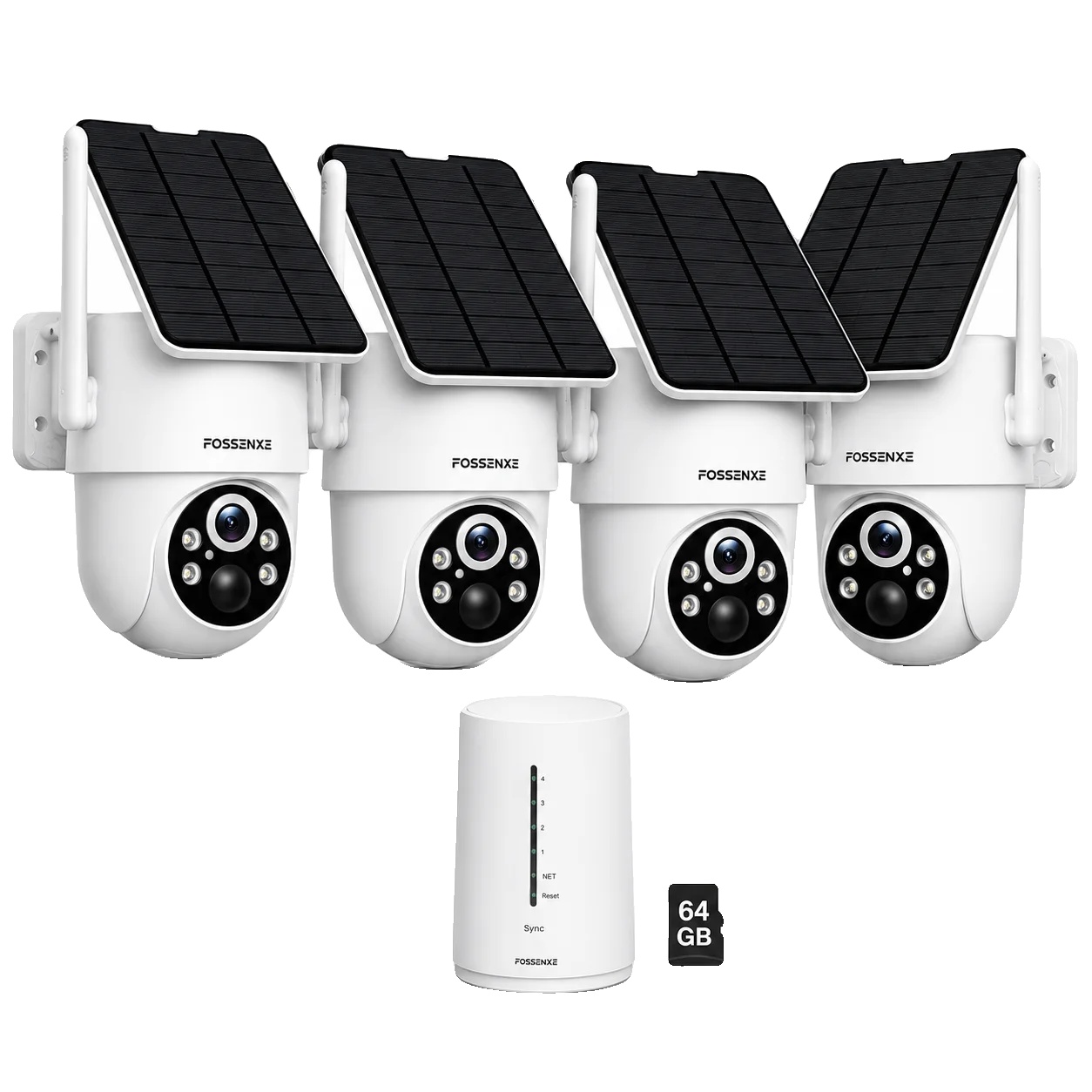 Sicherheitskamera, 2k Auflösung, 360° Abdeckung, Kit-4-kamera Wifi