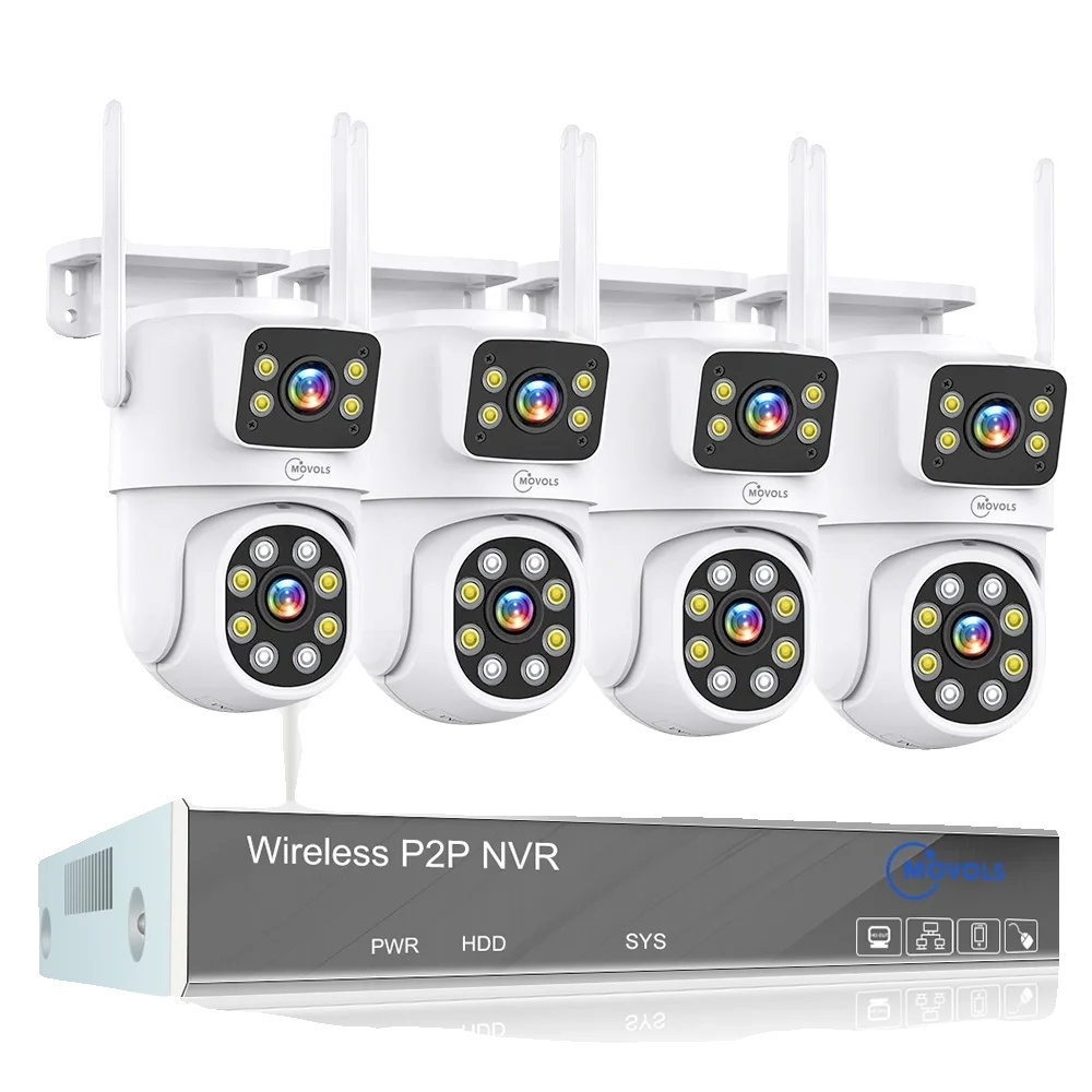 Drahtloses Cctv-system, 3mp Auflösung, Ip66 Wasserdicht, 4mp 4 Dual-linsen-kamera, 2t