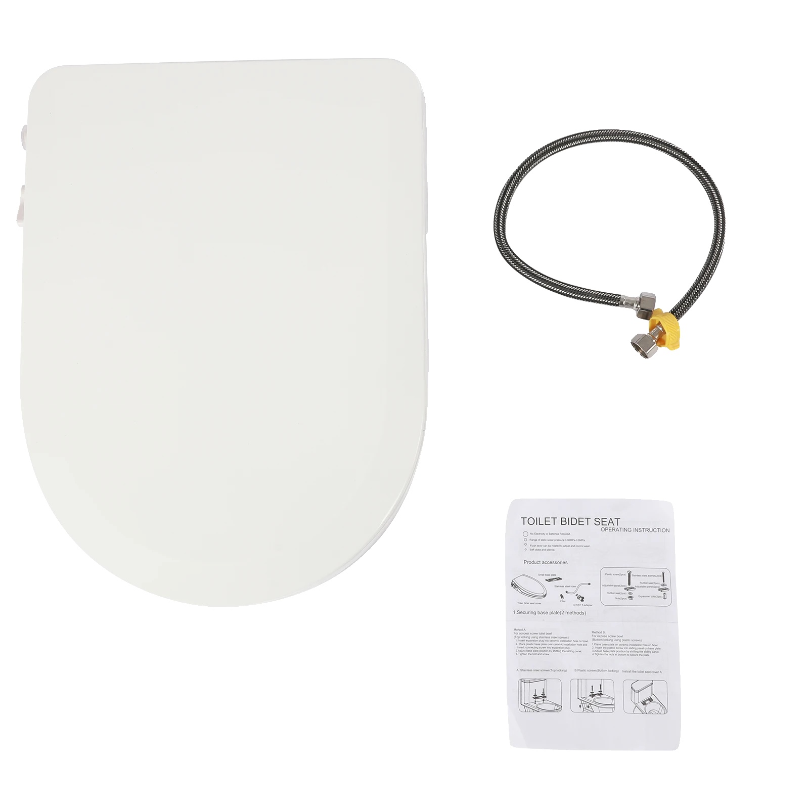 Toilettensitz, Dual-düsen-system, Ergonomisches Design, Weiss