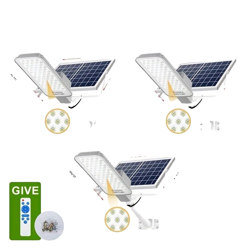 Solar-straßenlaterne, Einstellbare Helligkeit, Wasserdichtes Design, 6000mah-3pack