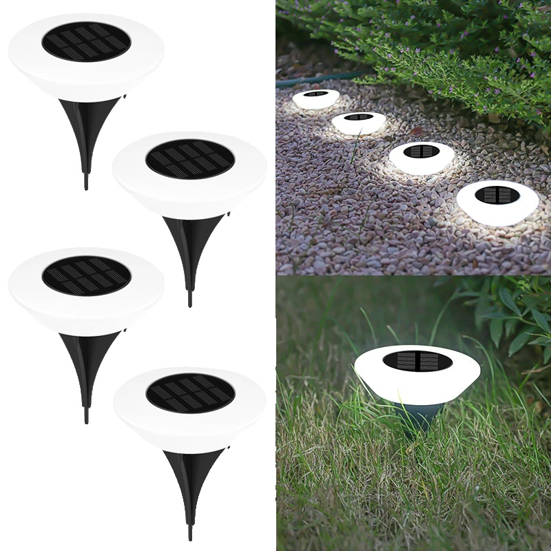 Solarbodenlichter, Wasserdichtes Design, Automatische Ein/aus-funktion, Weißes Licht 4pcs