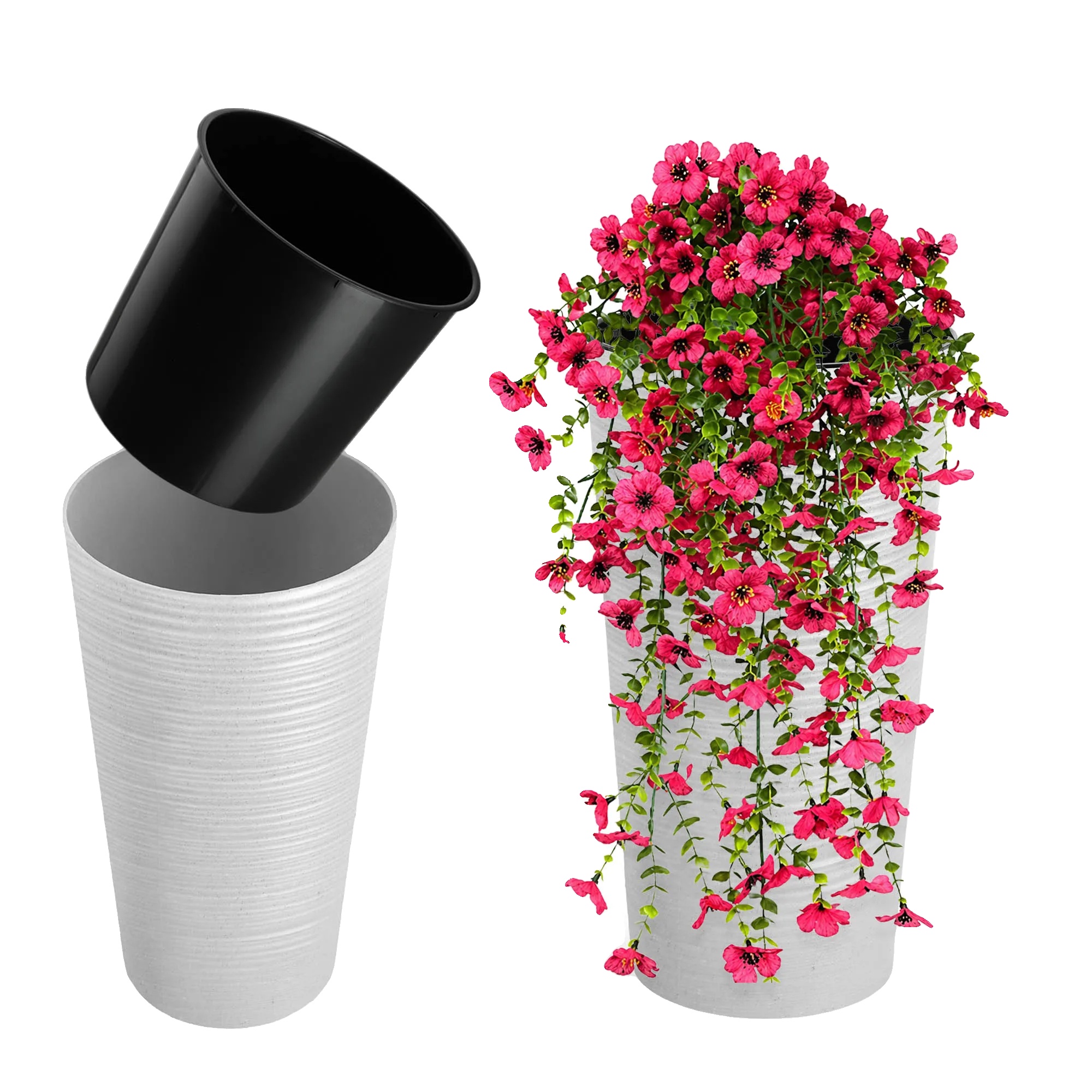 Blumentopf, Umweltfreundliches Verbundmaterial, 19 Cm Durchmesser, 19 Cm Höhe, Für Zimmerpflanzen Geeignet, Langlebiges Design