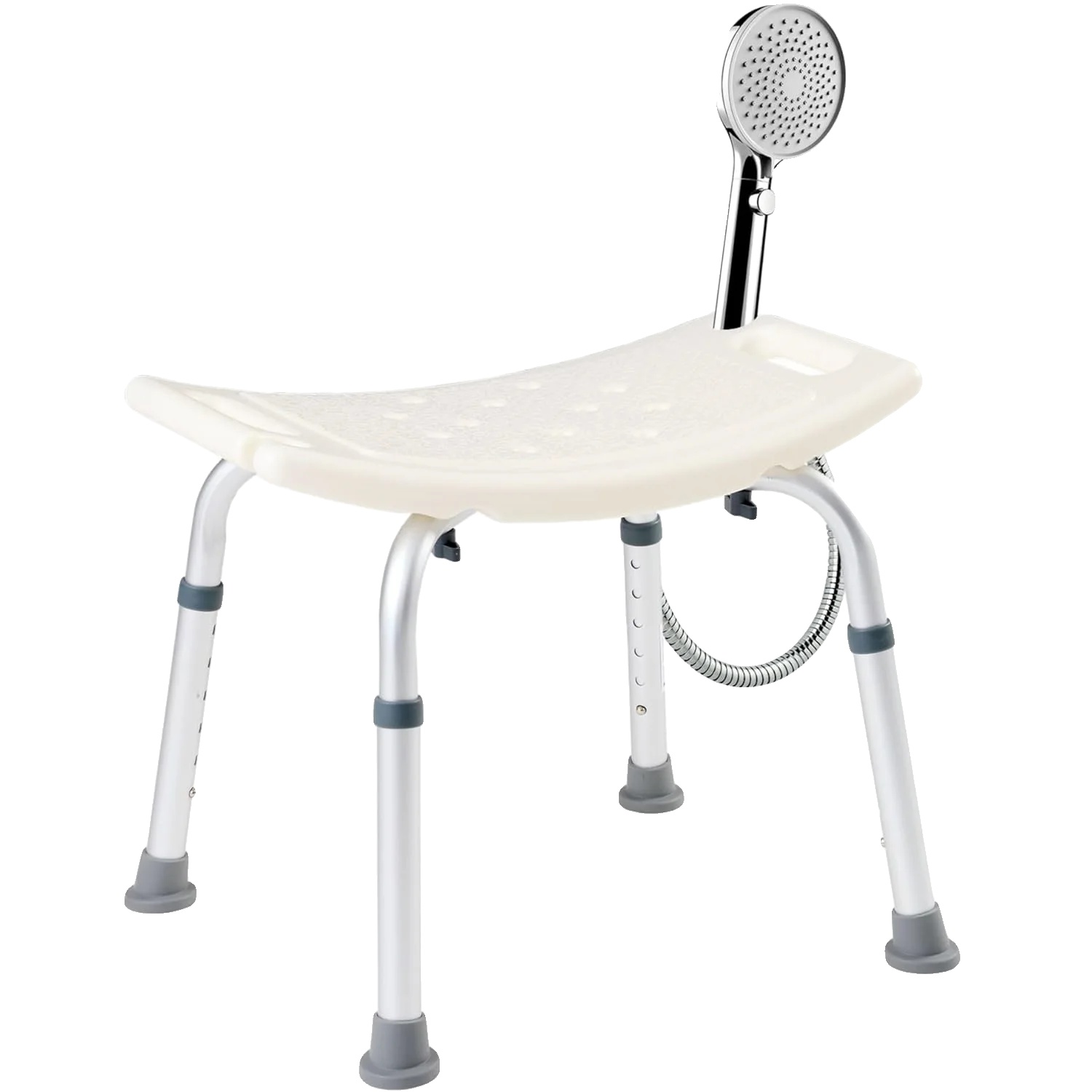 Duschsitz, Verstellbare Höhe, Ergonomisches Design, Weiss