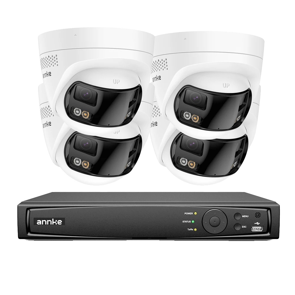 Sicherheitskamera, 8mp Auflösung, 180-grad Panoramaansicht, 4stück Kamera-a, 2t-a