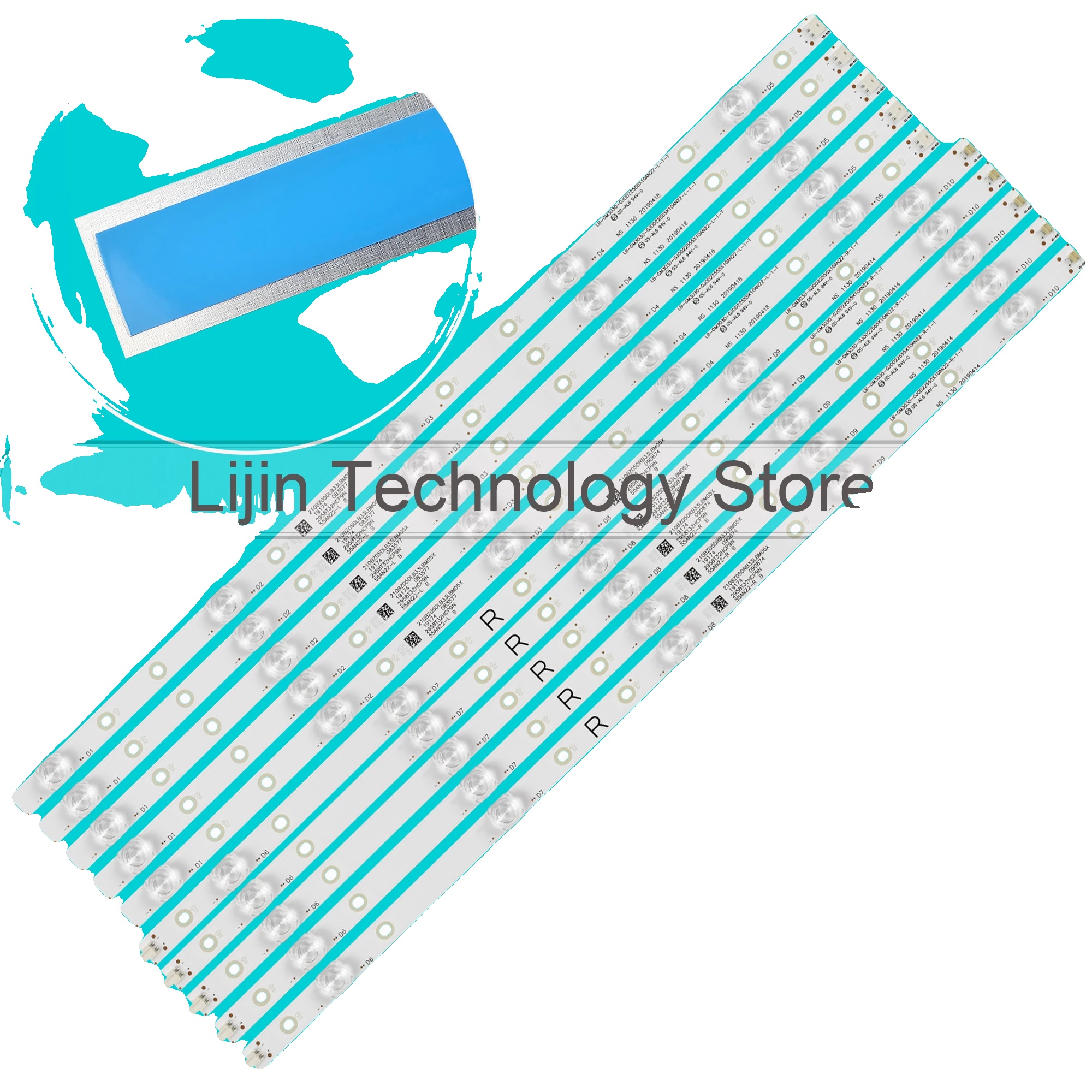 Led-hintergrundbeleuchtungsstreifen, 1080 Mm Länge, 3v Spannung, 10 Led-perlen Pro Streifen, Kompatibel Mit Mehreren Modellen, Ce-zertifiziert