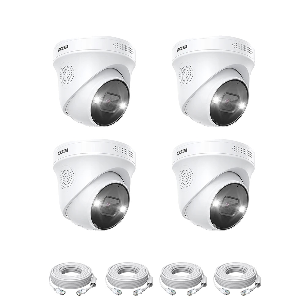 Überwachungskamera, 8mp Auflösung, Farb-nachtsicht, 8mp 4pk