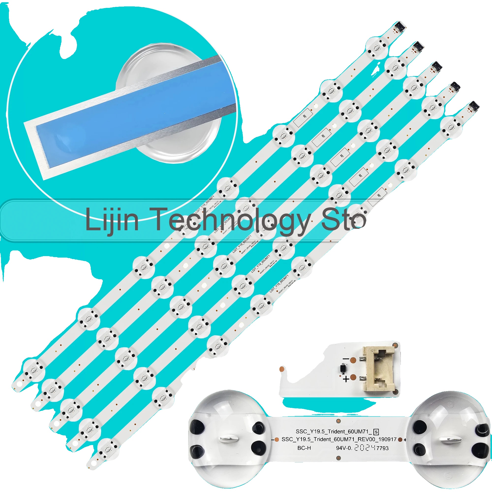 Led-hintergrundbeleuchtungsstreifen, 582 Mm Länge, 8 Led-perlen Pro Streifen, 6 V Spannung, Kompatibel Mit Mehreren Modellen, Ce-zertifiziert