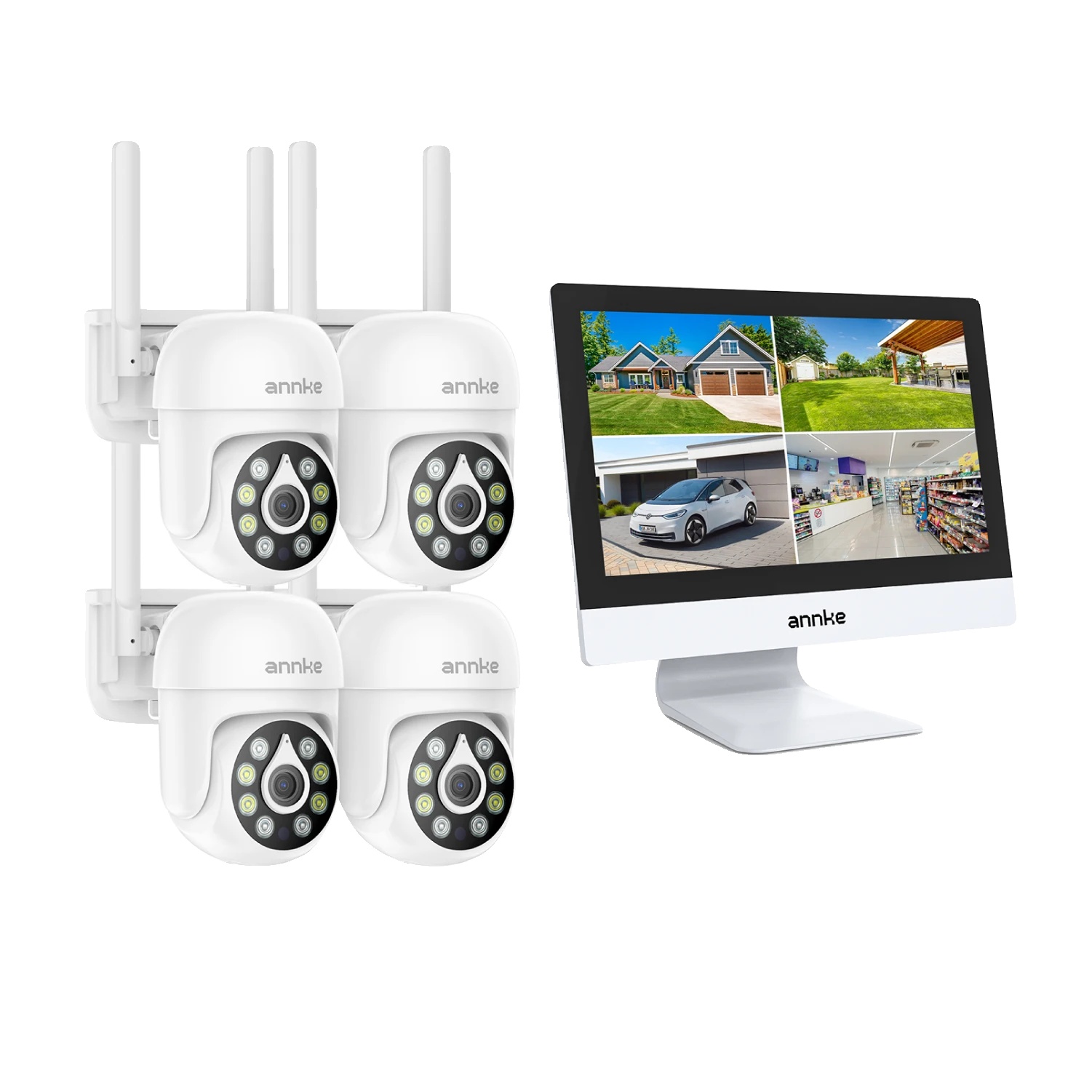 Sicherheitskamera, 4mp Auflösung, Kabelloser Betrieb, 4pcs 51cp 5mp Ptz