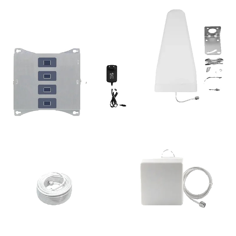 Mobilfunksignalverstärker, 4-band-unterstützung, Omni- Und Panel-antennen, 800 900 1800 2100