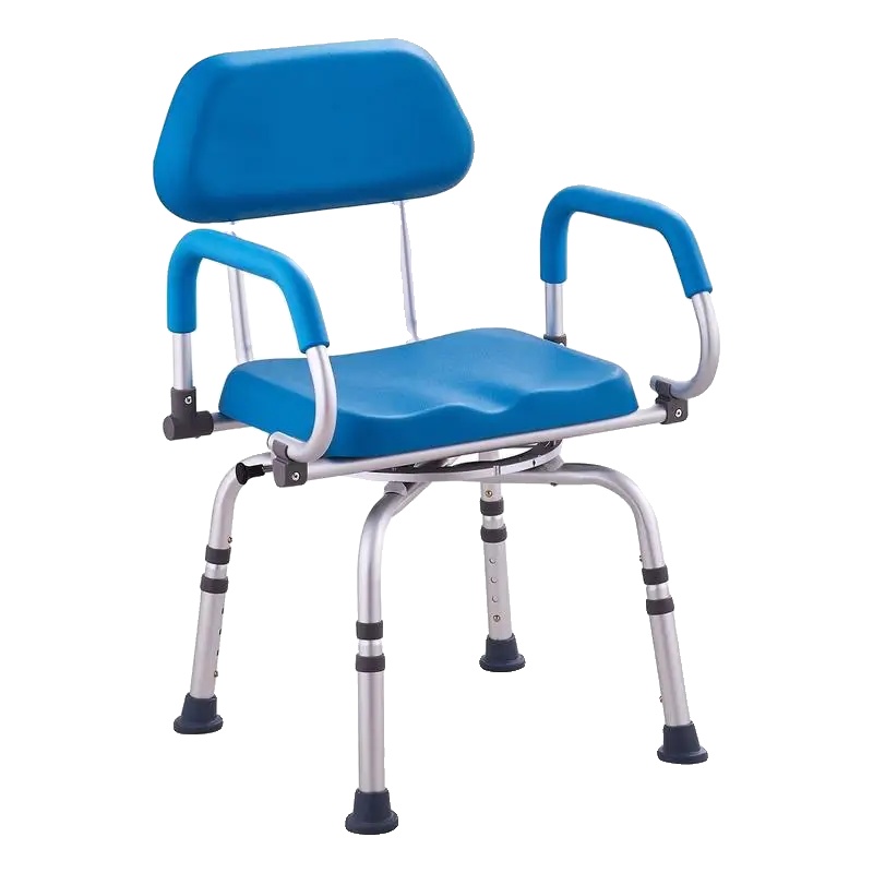 Duschstuhl, 360° Drehbar, Rutschfestes Design, Weiss