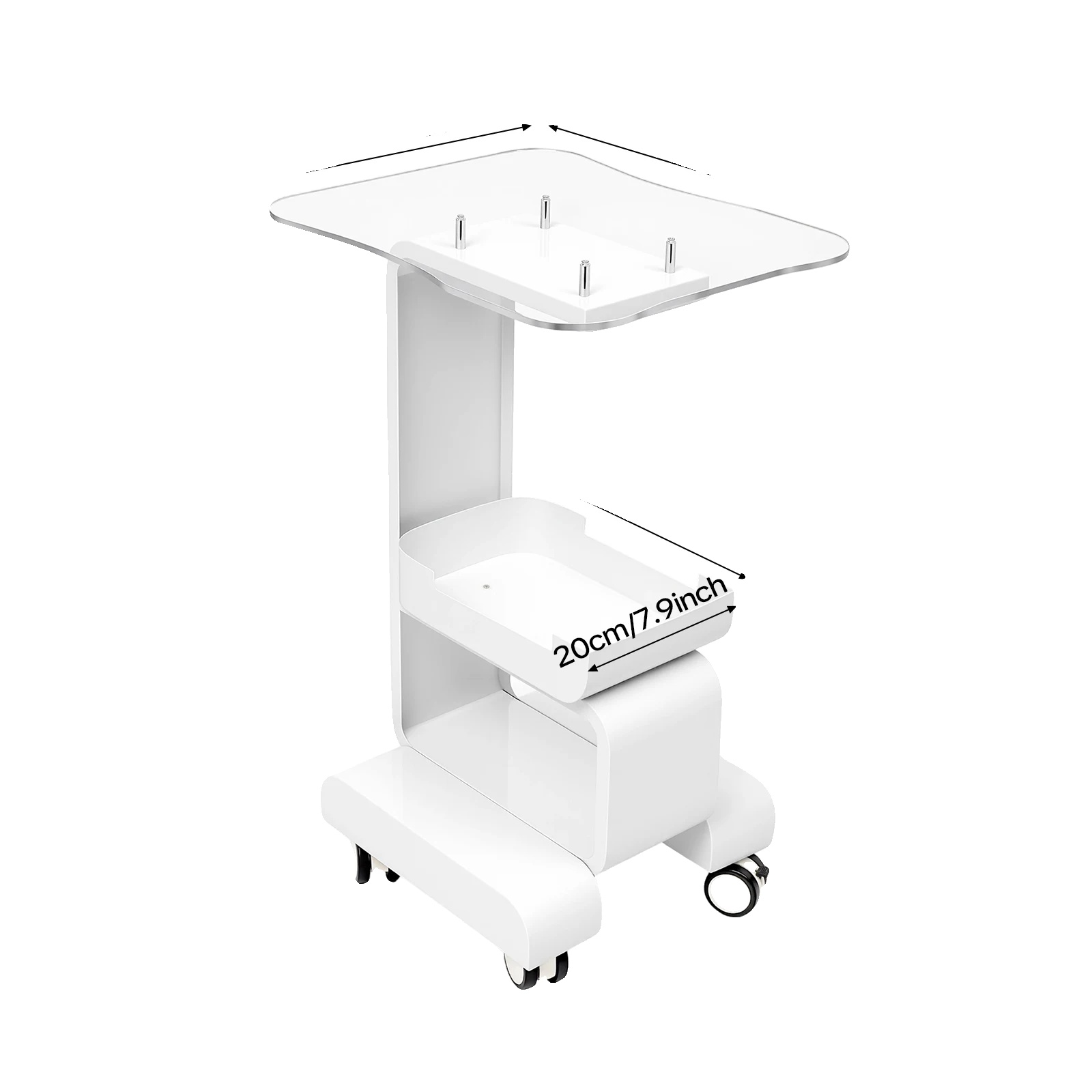 Salonwagen, Langlebiges Metall Und Acryl, Einfache Mobilität, Weiss