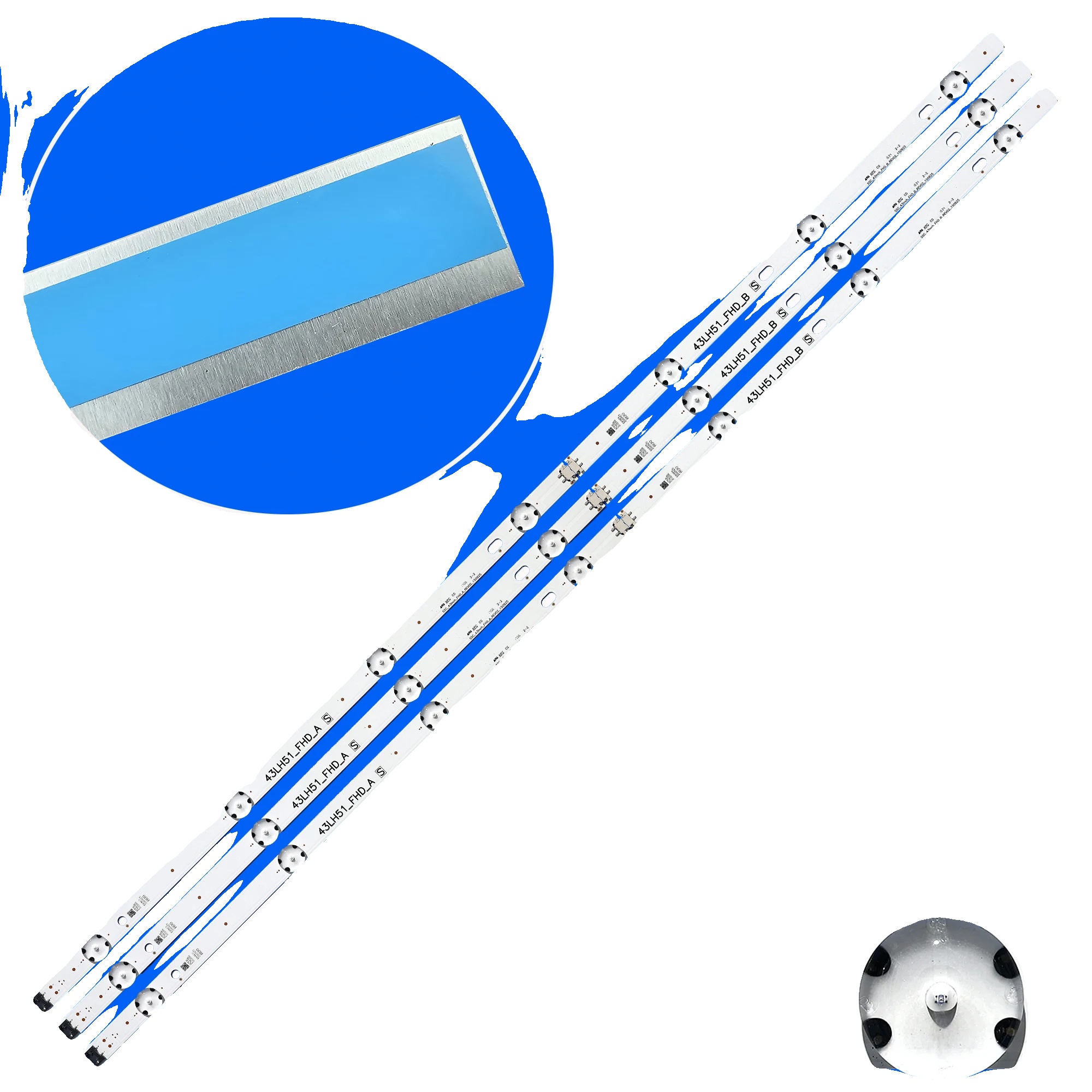 Led-hintergrundbeleuchtungsstreifen, 864 Mm Länge, 7 Led-perlen, 3v Spannung, Ce-zertifiziert, Kompatibel Mit Mehreren Modellen
