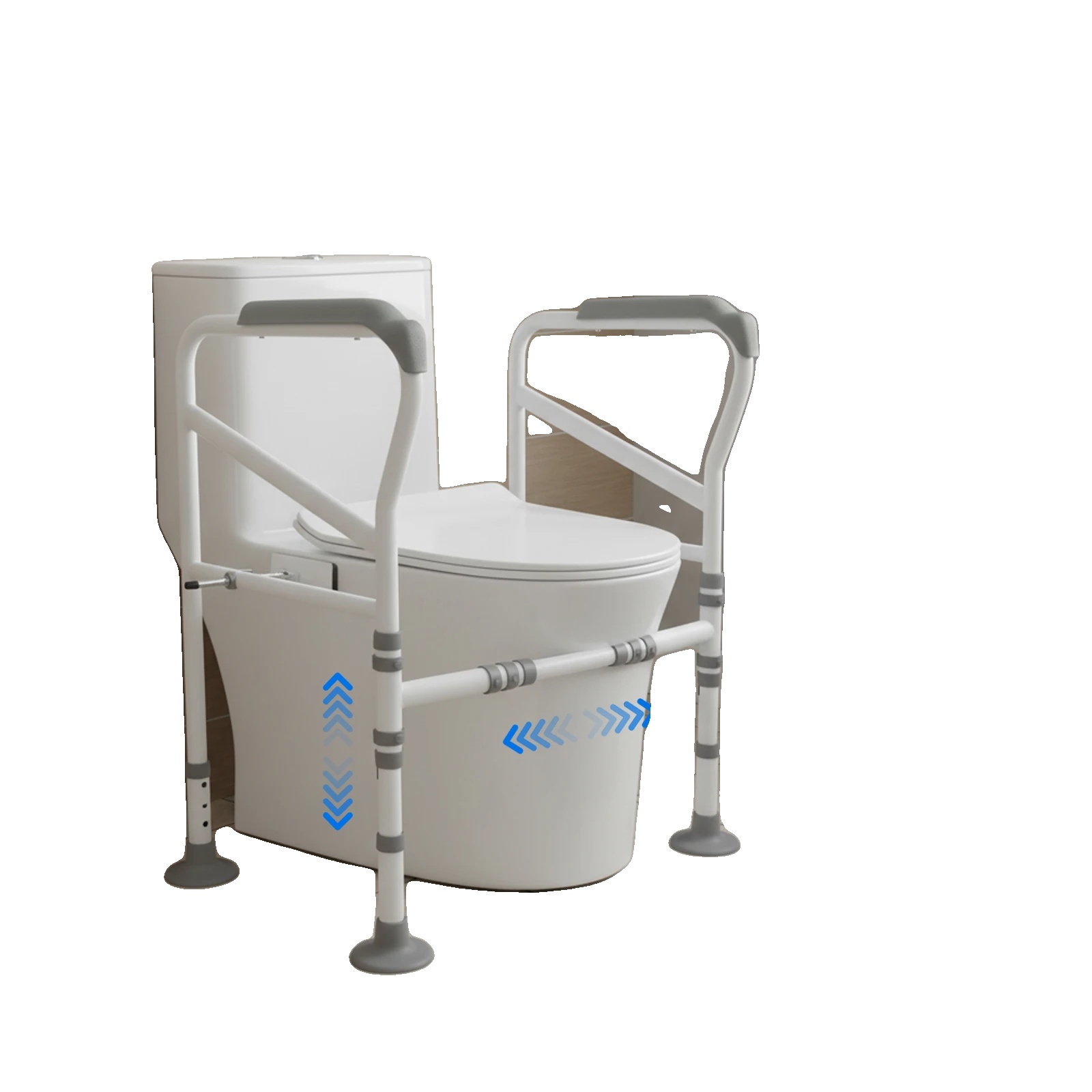 Toilettenstützrahmen, Verstellbare Höhe 27-29 Zoll, Tragfähigkeit 150 Kg, Rutschfeste Armlehne, Konstruktion Aus Kohlenstoffstahl,
