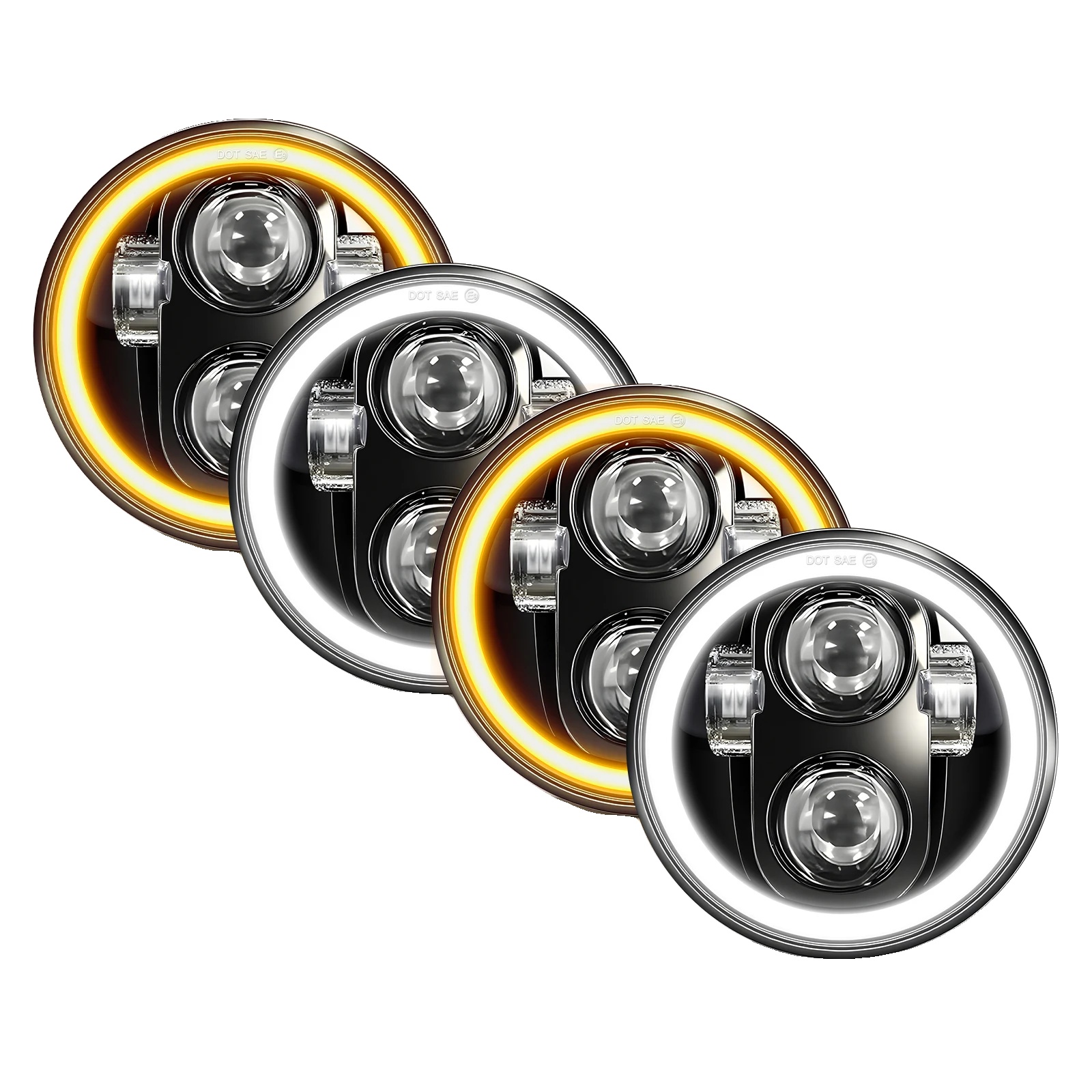 Motorrad-scheinwerfer, Hochleistungs-leds, Wasserdichtes Design, 4pcs Vollkreis Drl