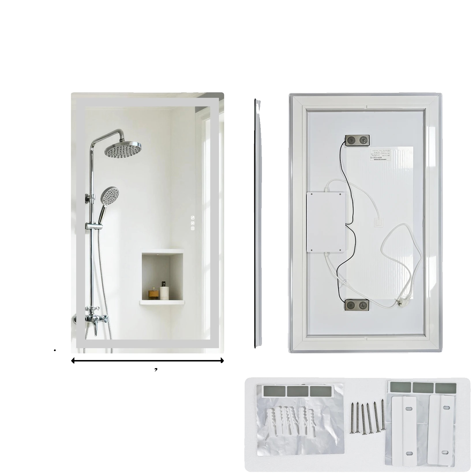 Badezimmerspiegel, Bluetooth-lautsprecher, Dimmbare Beleuchtung, 120x70cm