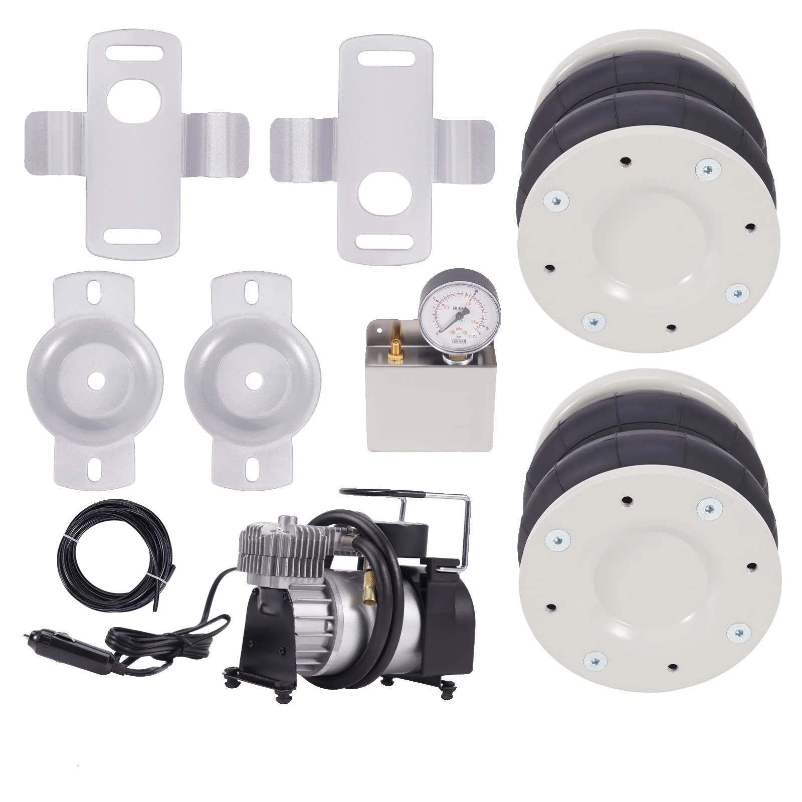 Luftfederungskit, Maximalbelastung 4000 Kg, Designhöhe 172 Mm, Maximal Ausgefahren 230 Mm, Minimal Komprimiert 90 Mm, Passt Für Verschiedene Modelle