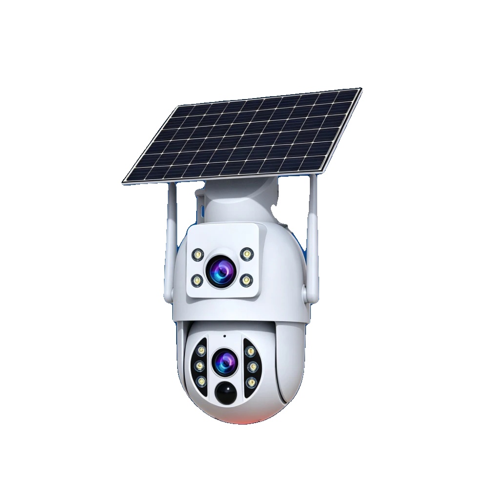 Außen-solar-kamera, 4mp Auflösung, 360° Sichtwinkel, Dual-linse, 2.4ghz Wifi, Cmos-sensor