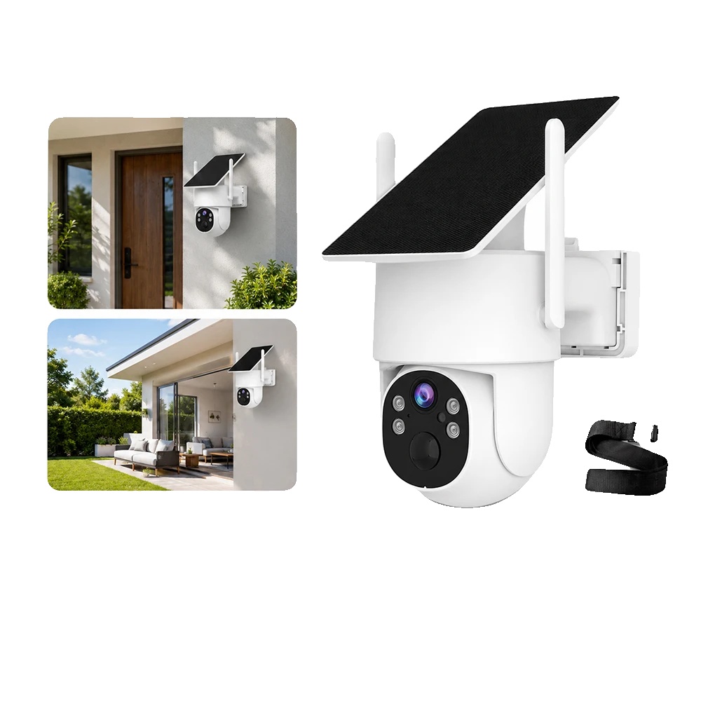 Sicherheitskamera, 4mp, Drahtlose Ip-konnektivität, 2mm Festbrennweite, Solar Betrieben, Wasserdicht Ip66