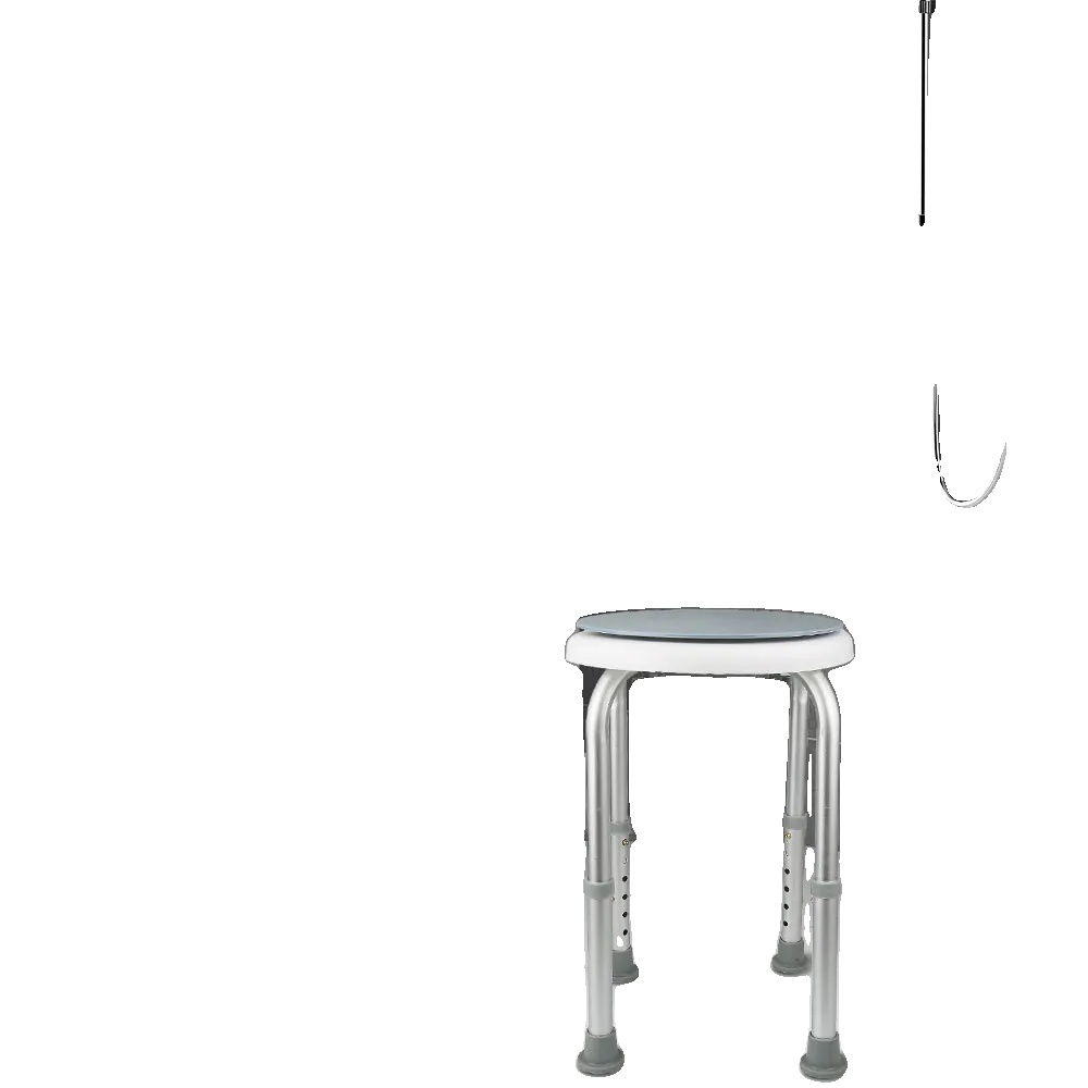 Duschhocker, Höhenverstellbar, Rutschfestes Design, Blau Weiß