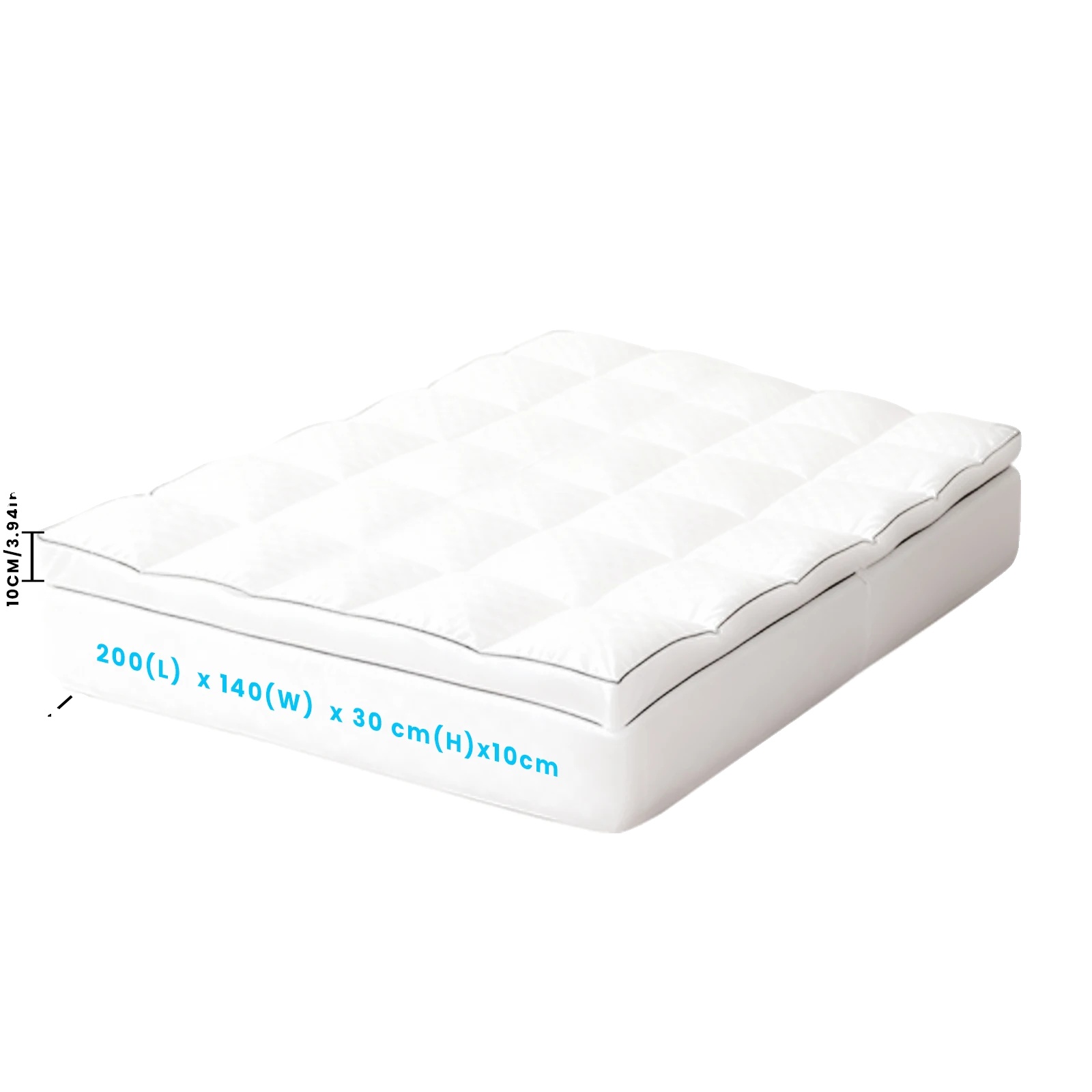 Matratzenauflage, Für Doppelbett, Gestepptes Mikrofaser, Hypoallergenes Design, 140x200cm