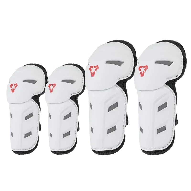 Knie- Und Ellbogenschützer, Verstellbare Passform, Atmungsaktives Material, Weiss