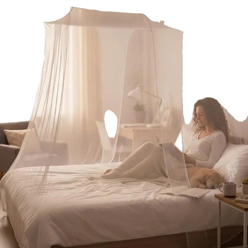 Moskito-netz, Polyester-material, Geräumiges Design, Weiß