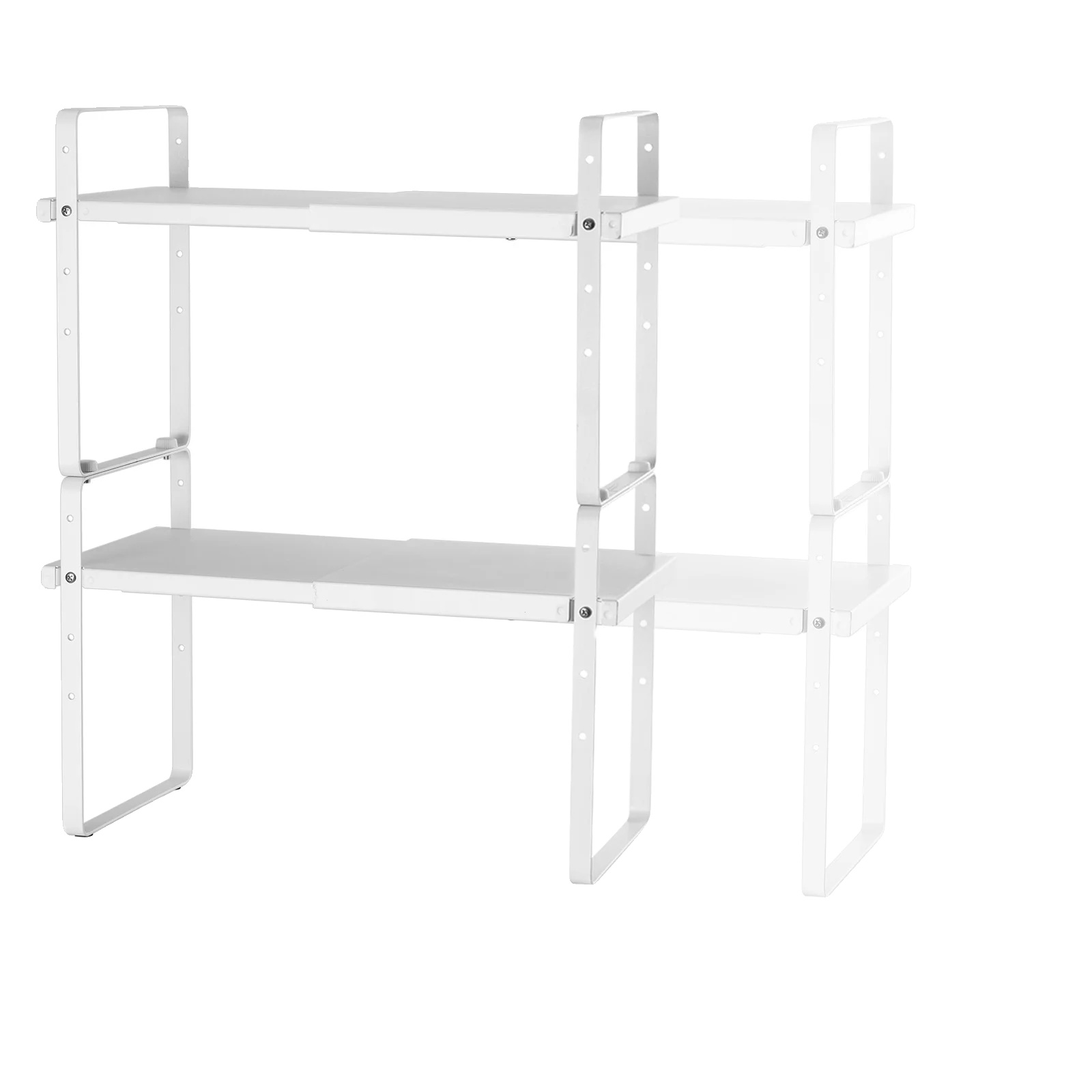 Küchenschrankregal-organizer, Verstellbare Höhe, Stapelbares Design, Weiß