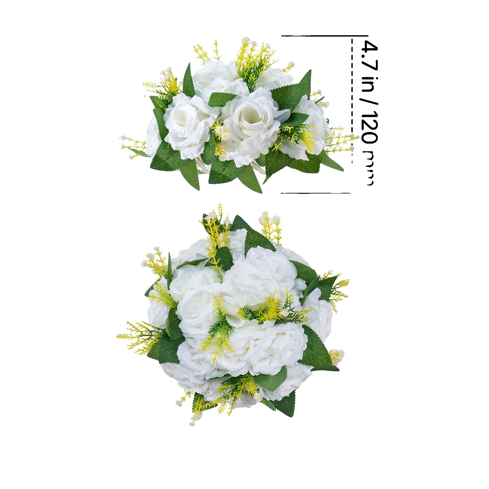 Künstliches Blumenarrangement, 10 Stück, Perfekt Für Hochzeiten Und Wohnkultur, Weiß 9.5inch