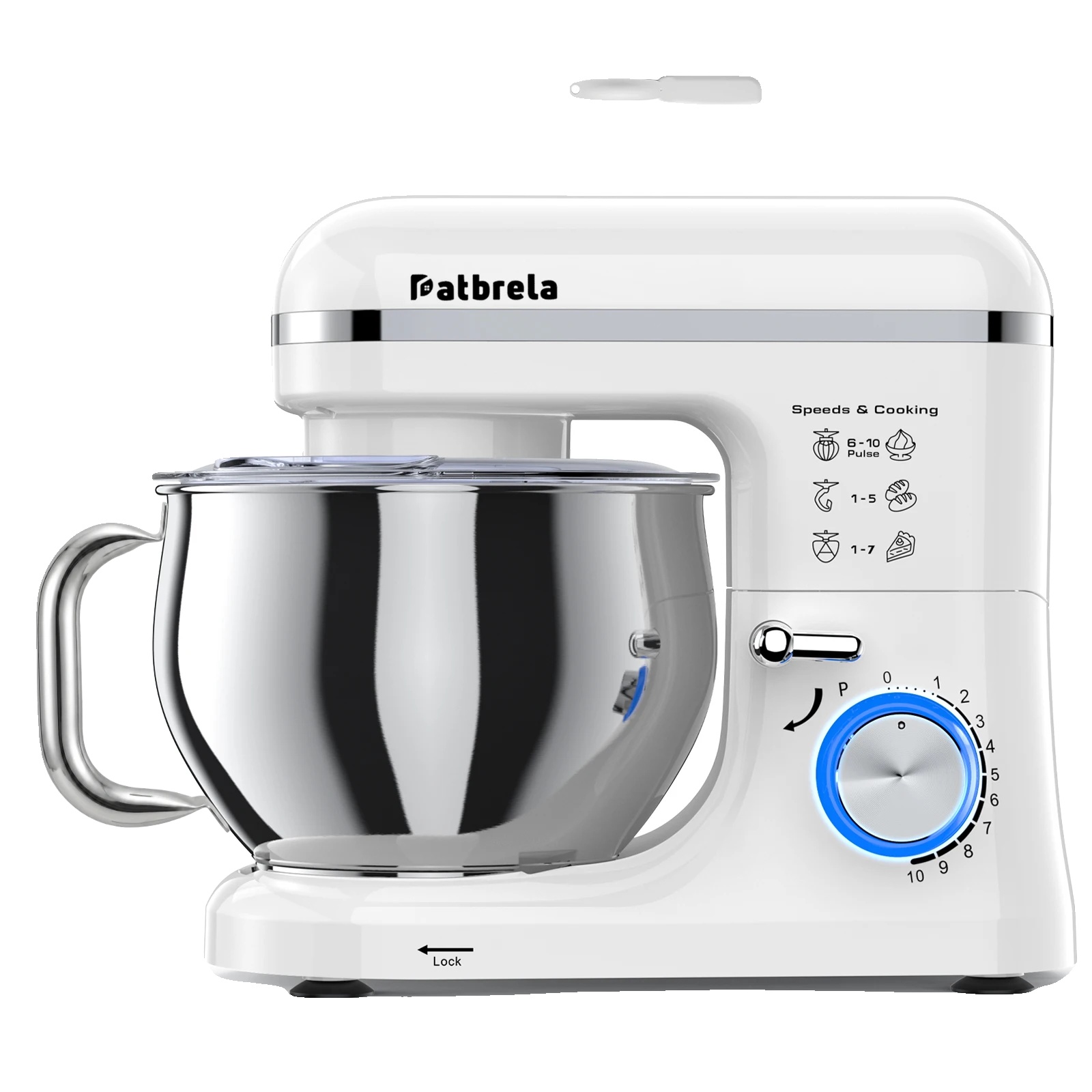 Standmixer, 10 Geschwindigkeitsstufen, Edelstahlschüssel, 5l