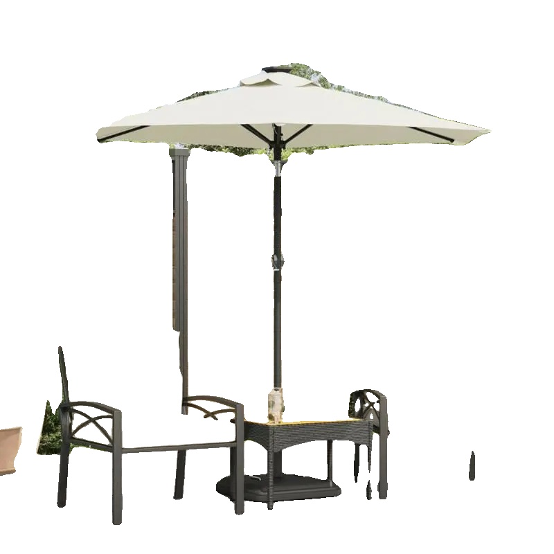 Gartenumbrella, Faltbares Design, Verstellbarer Winkel, Weiss