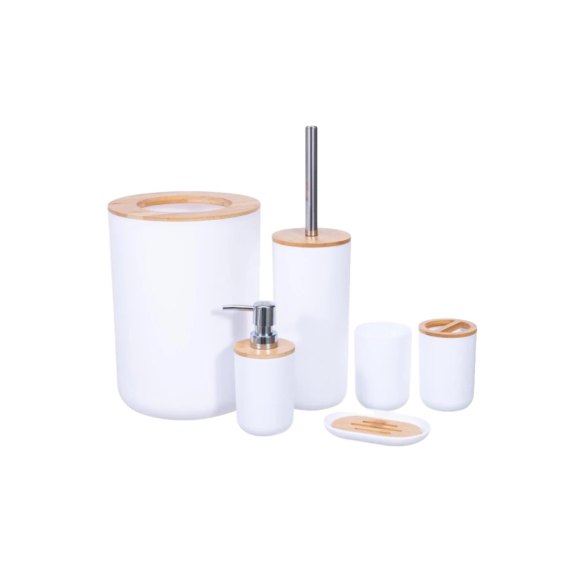 Badezimmerzubehör-set, Multifunktionaler Organizer, Umweltfreundliches Material, Weiss