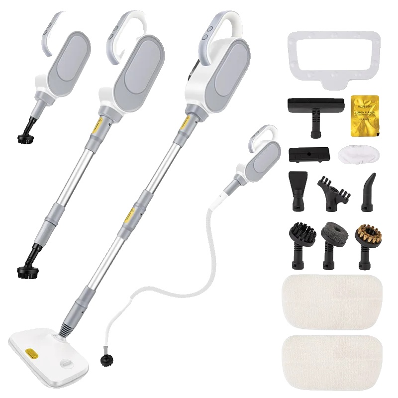 Dampfreiniger, Handheld-design, Mehrzweck-bürstenköpfe, Weiss