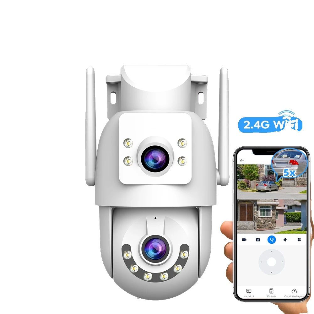 Ip-kamera, Dual-linse, Zwei-wege-audio, 4mp Cam